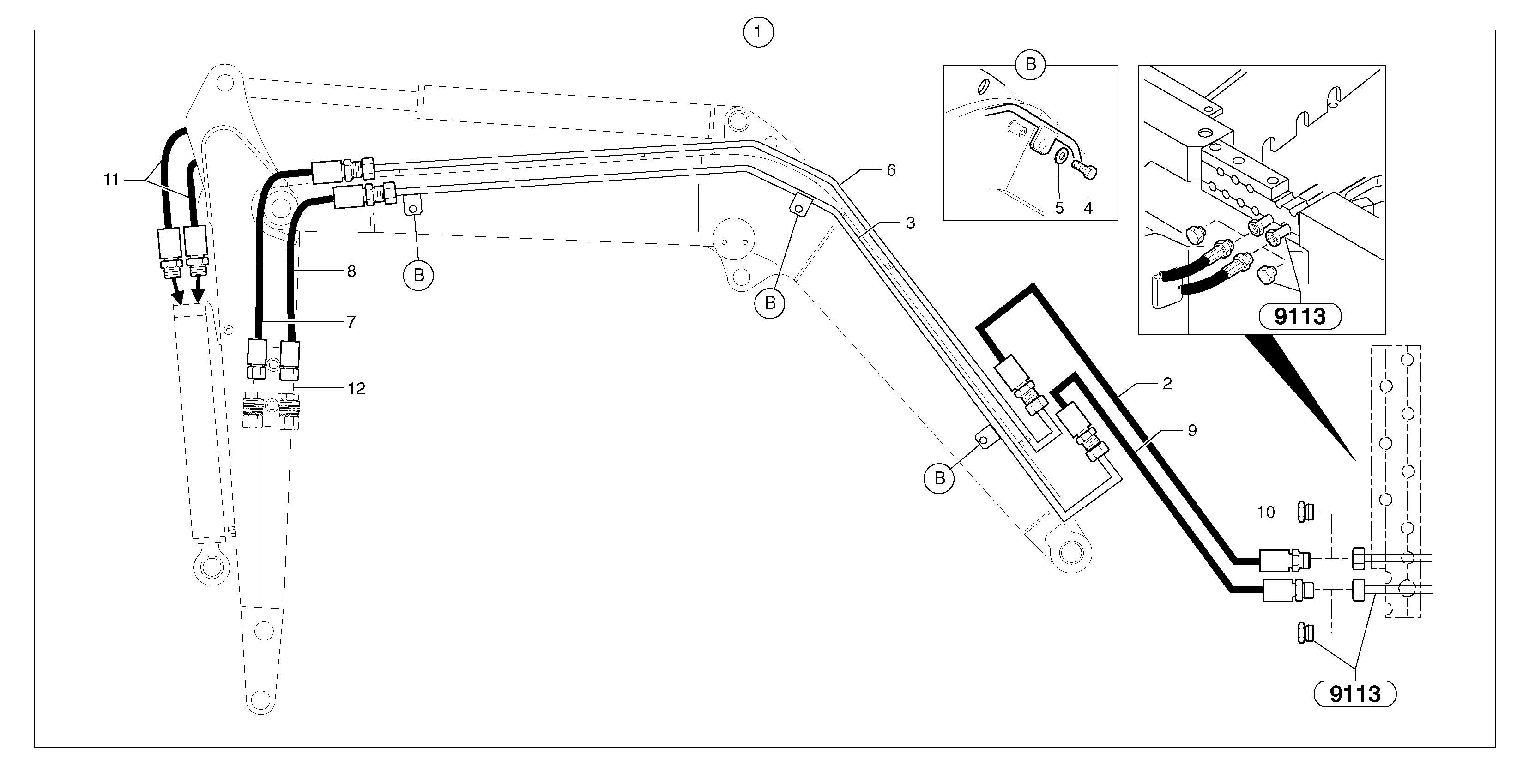 Hydraulic circuit(accessories-42,6l/mn-11.25usgpm) — volvo parts diagram