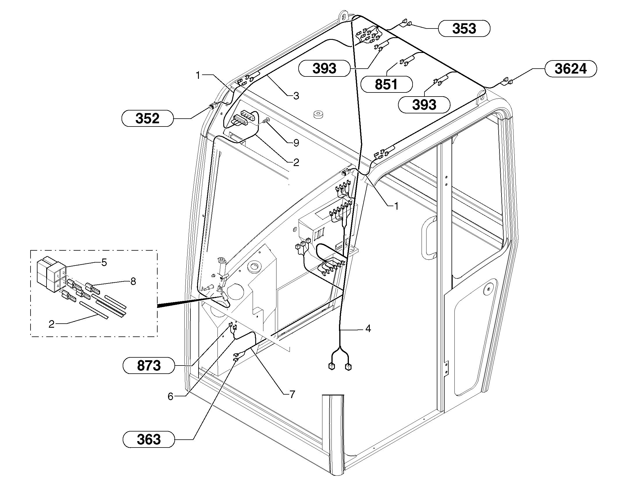 Electrical system / cab — volvo parts diagram