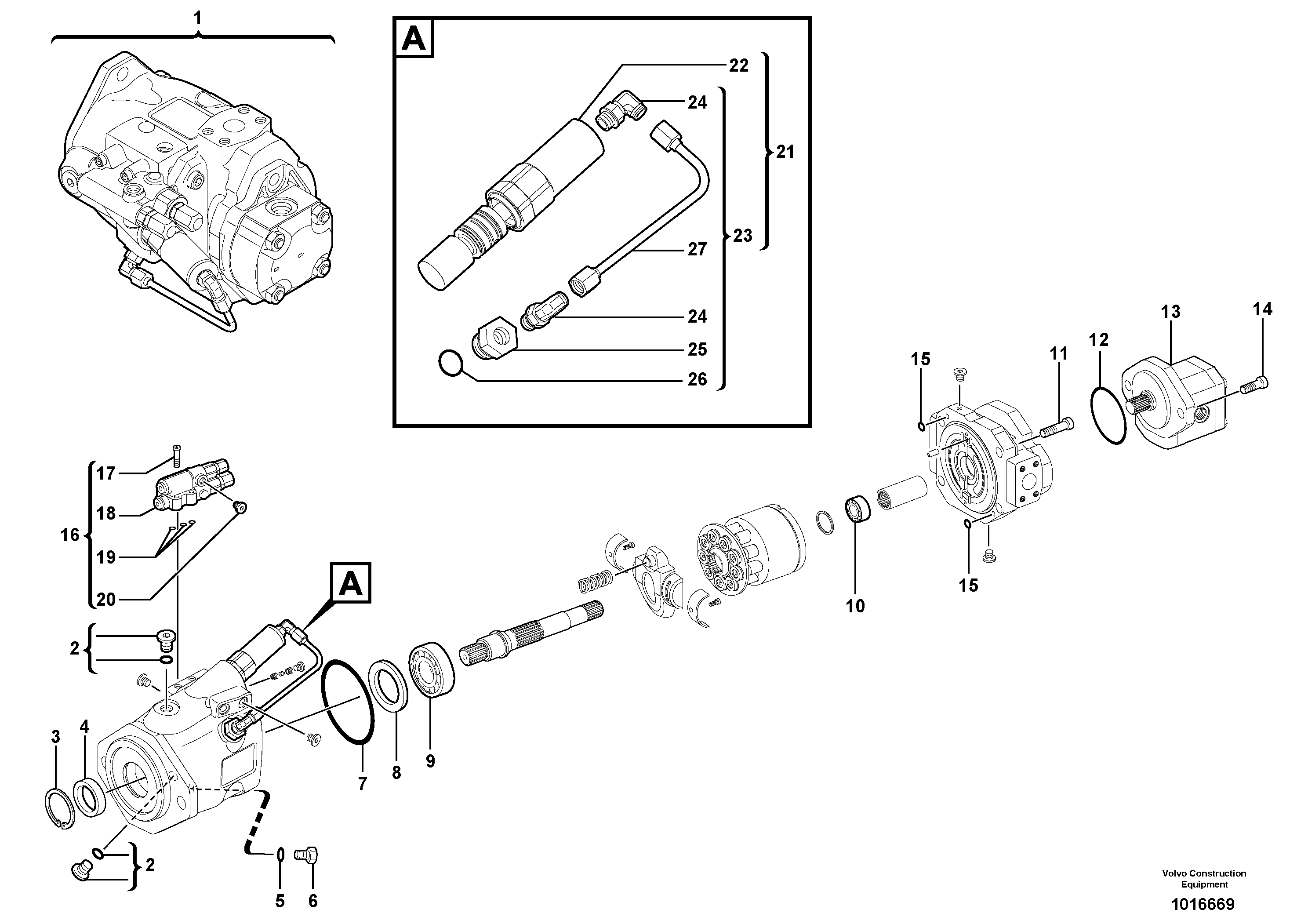 Hydraulic pump — volvo parts diagram