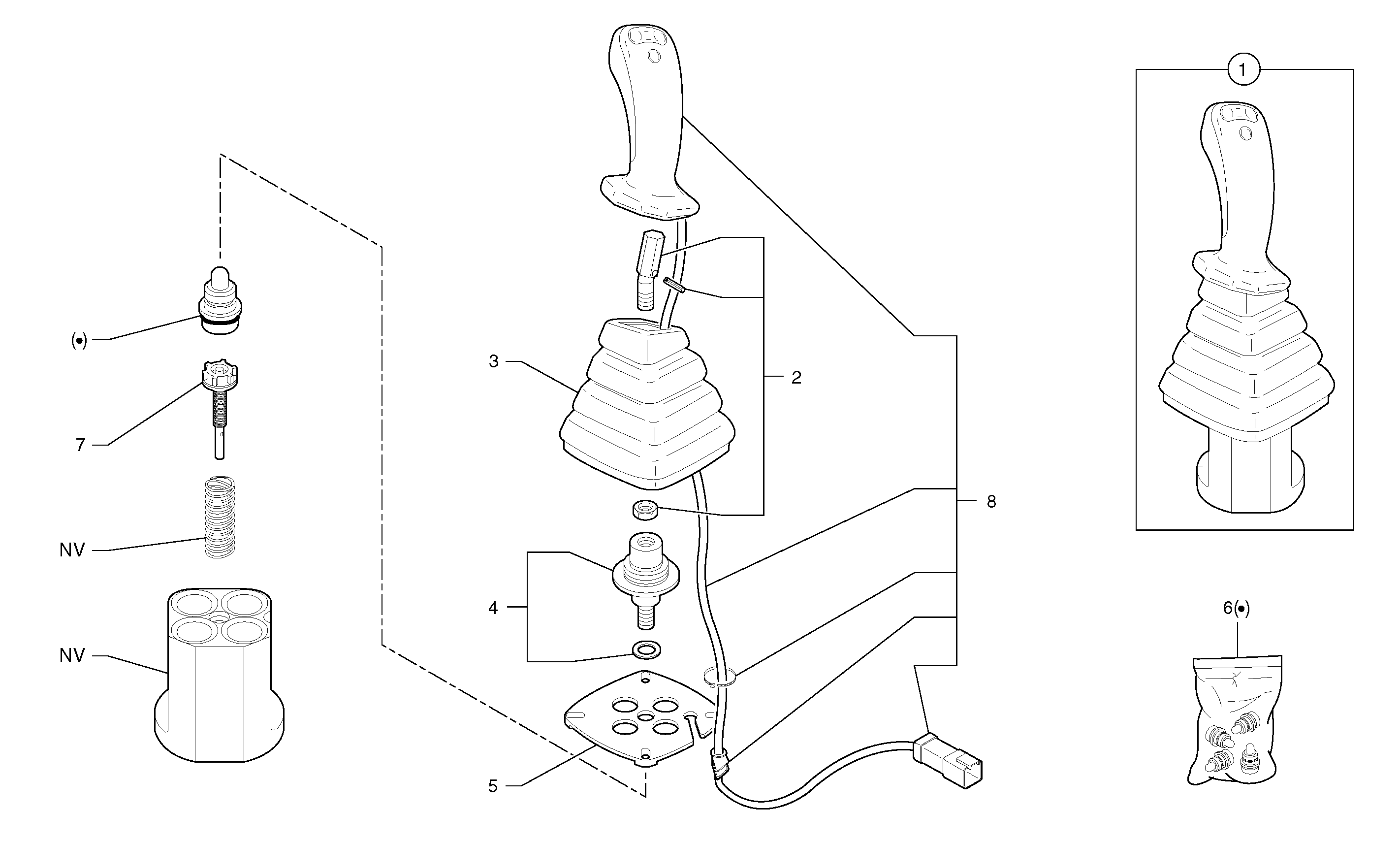 Control lever : boom / bucket ( right )  RH — volvo parts diagram