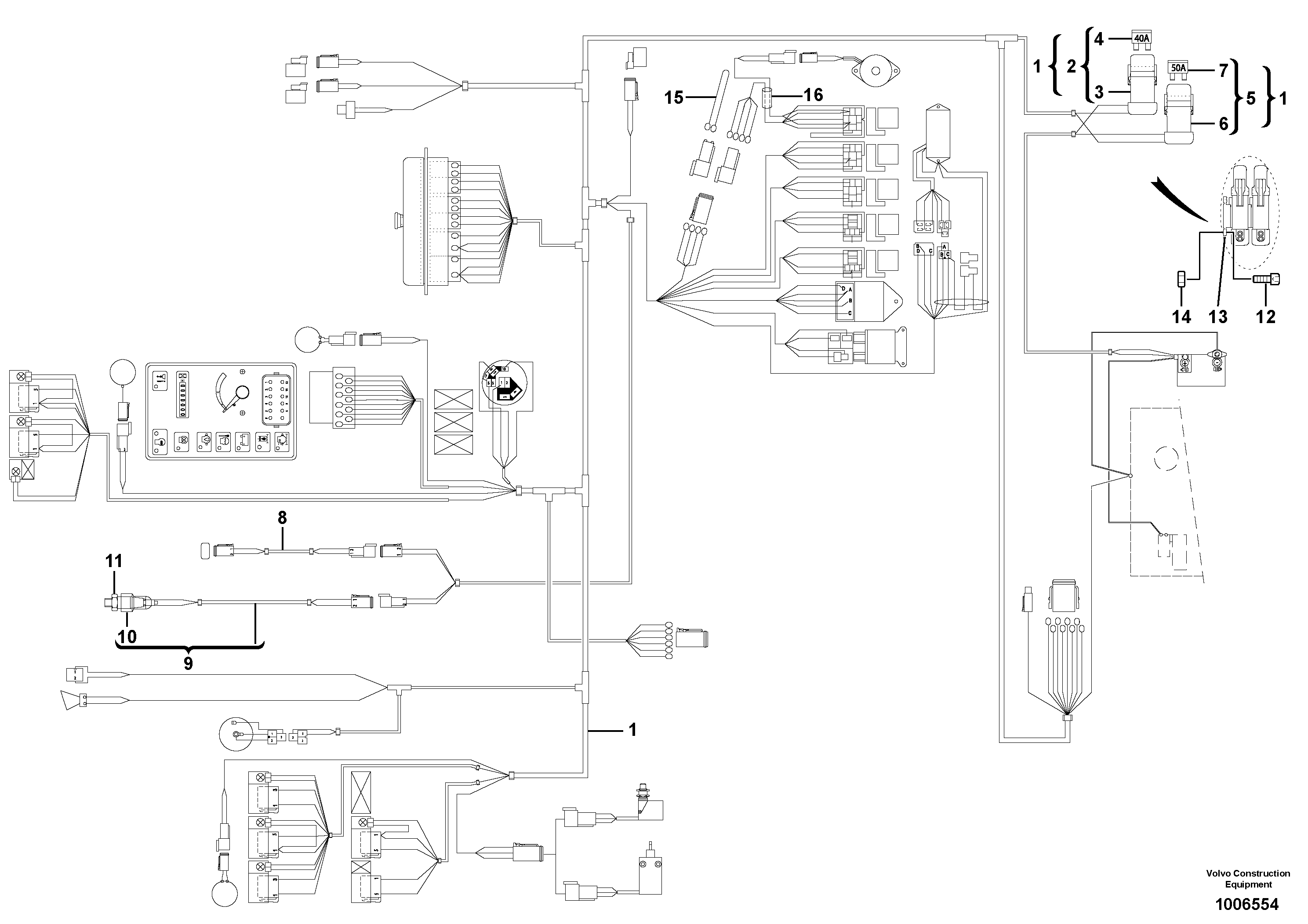 Electrical system (front) / without Puma — volvo parts diagram