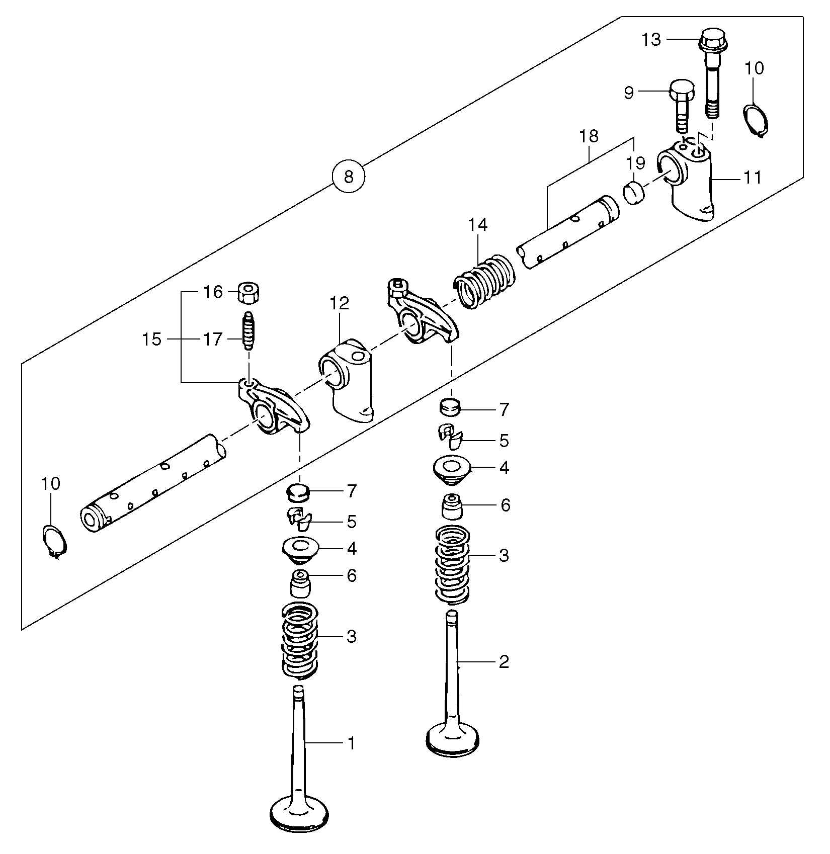 Rocker arm shaft — volvo parts diagram