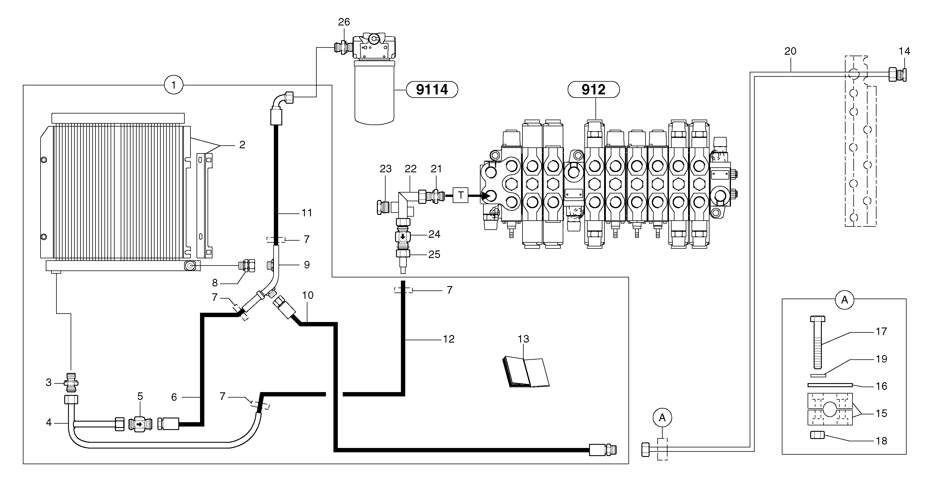 Hydr. circuit. ( Oil cooler ) — volvo parts diagram