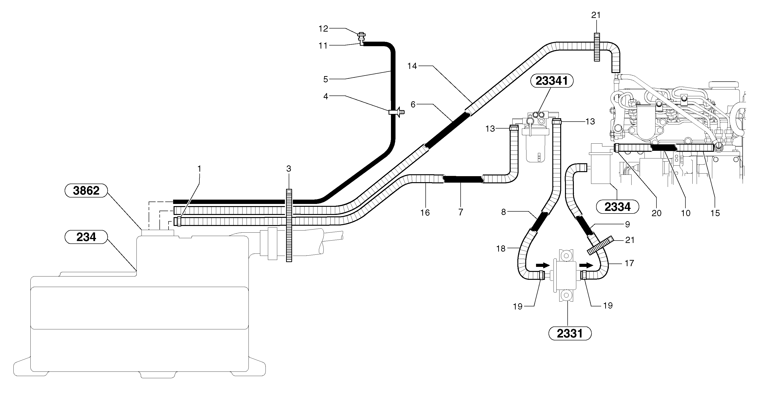Fuel circuit — volvo parts diagram