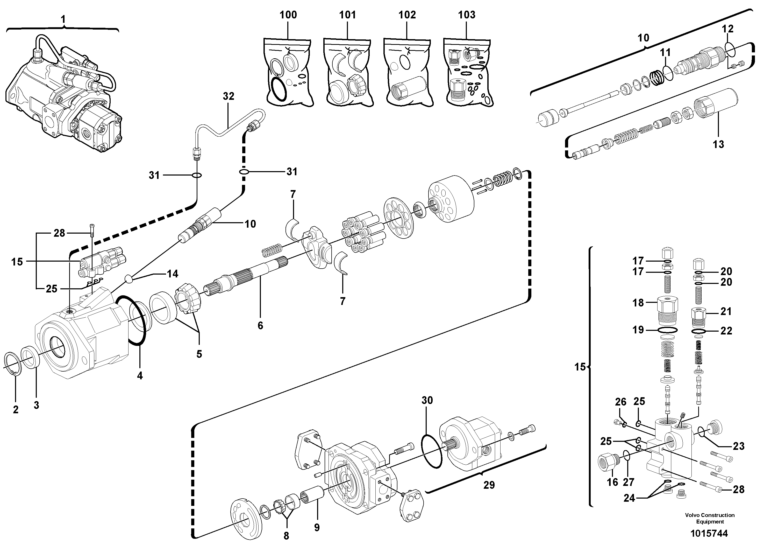 Hydraulic pump — volvo parts diagram