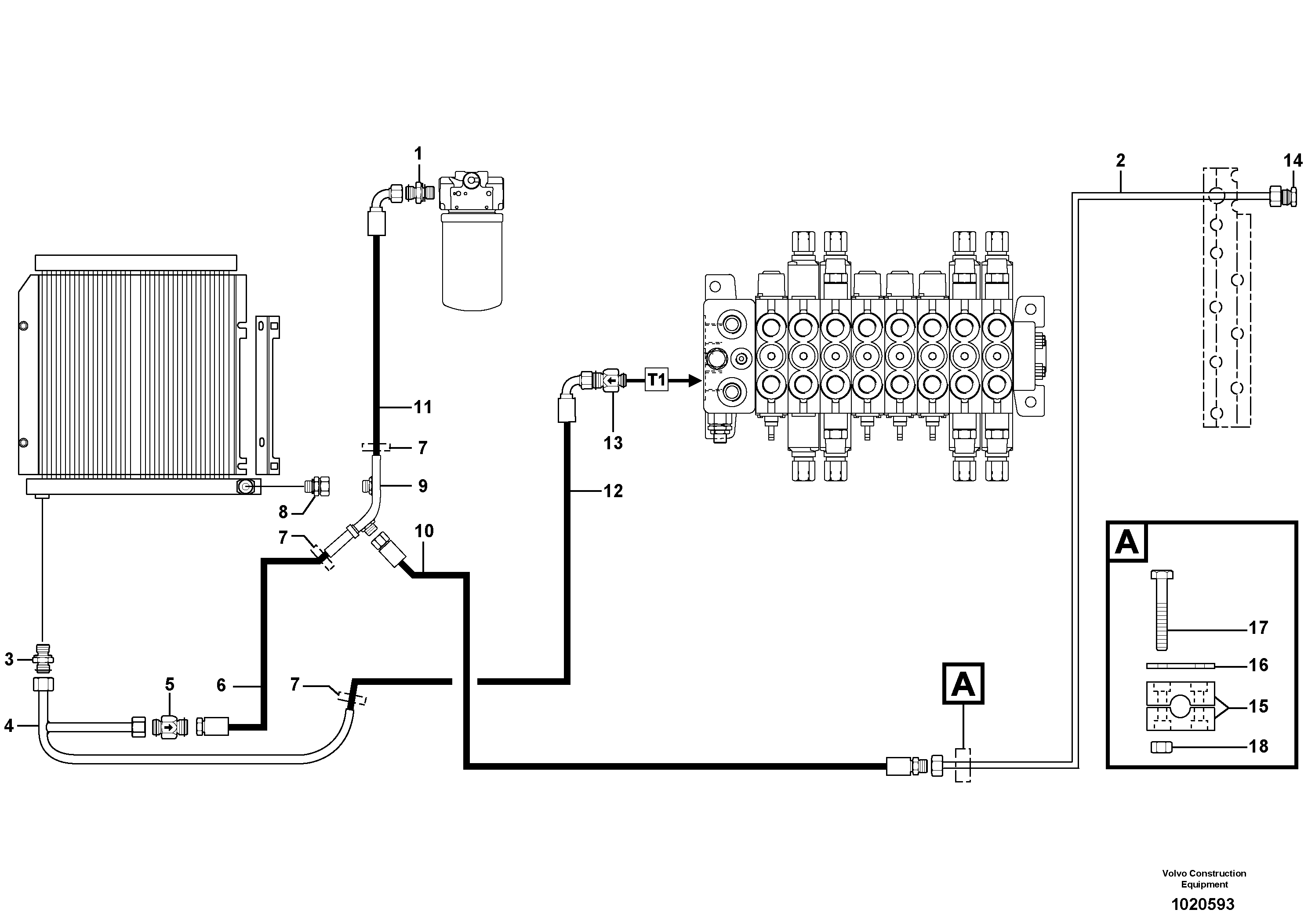 Hydr. circuit. ( Oil cooler ) — volvo parts diagram