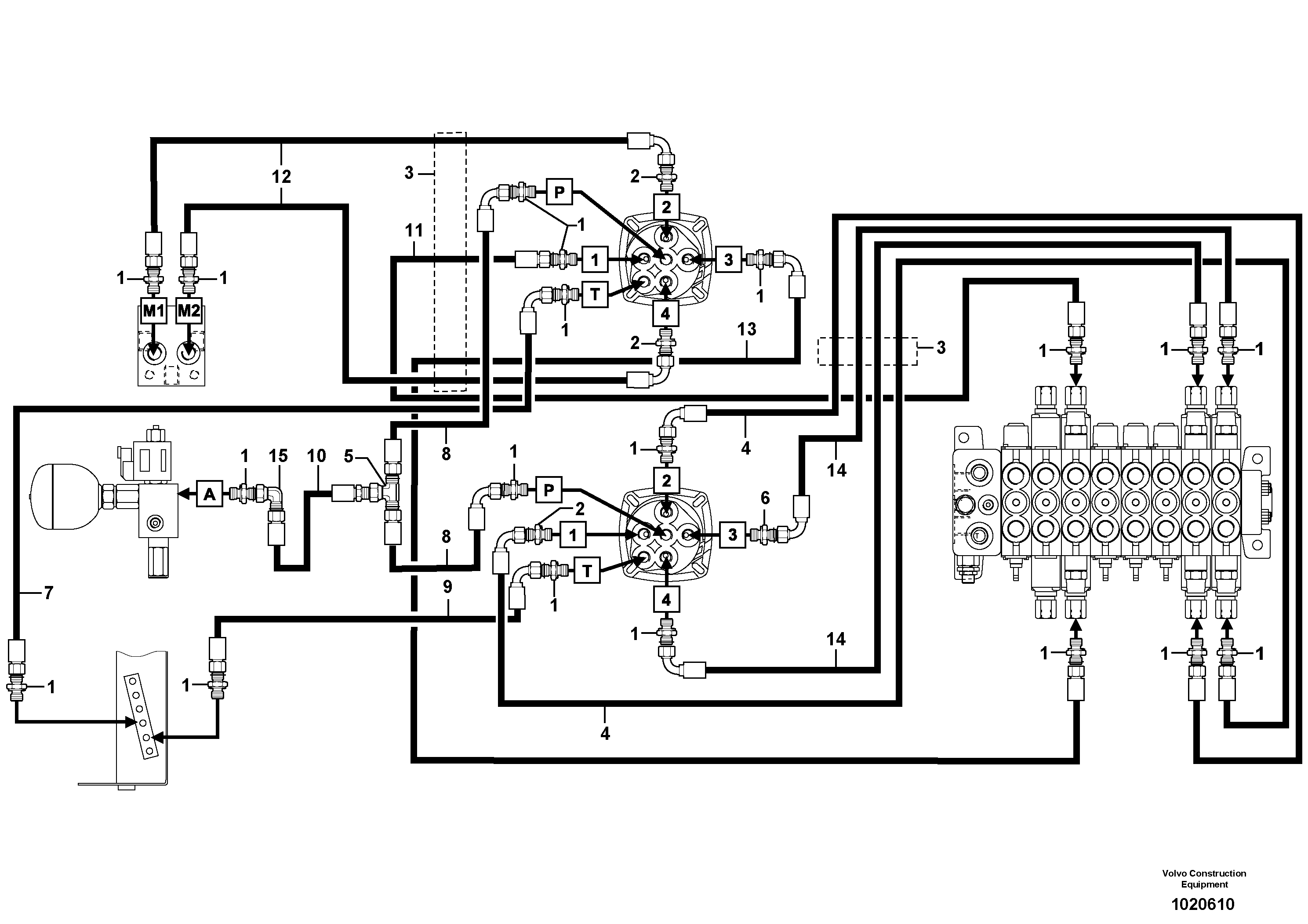 Hydr. circuit ( control's attachment )  STD — volvo parts diagram