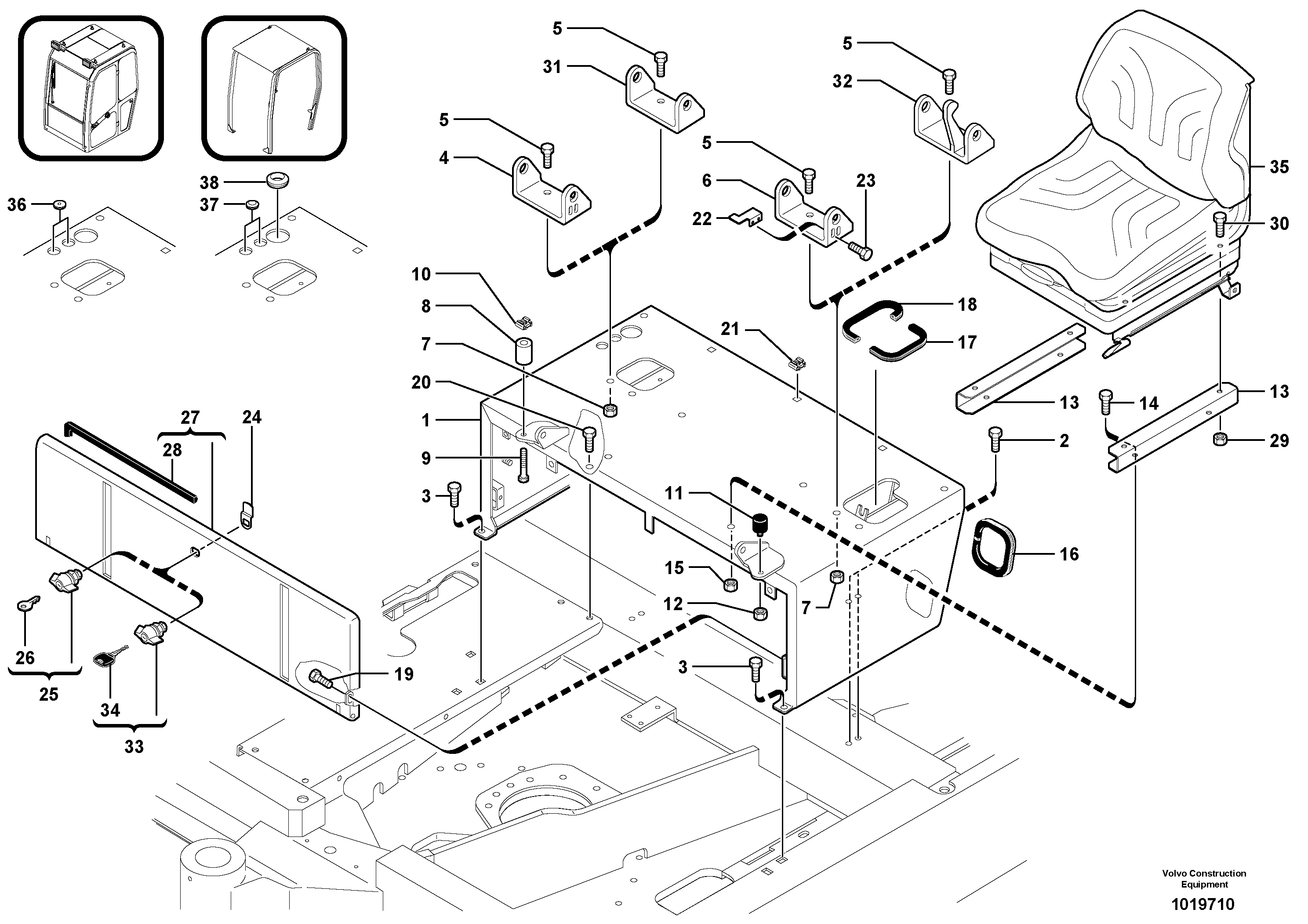 Operator's station : plating — volvo parts diagram