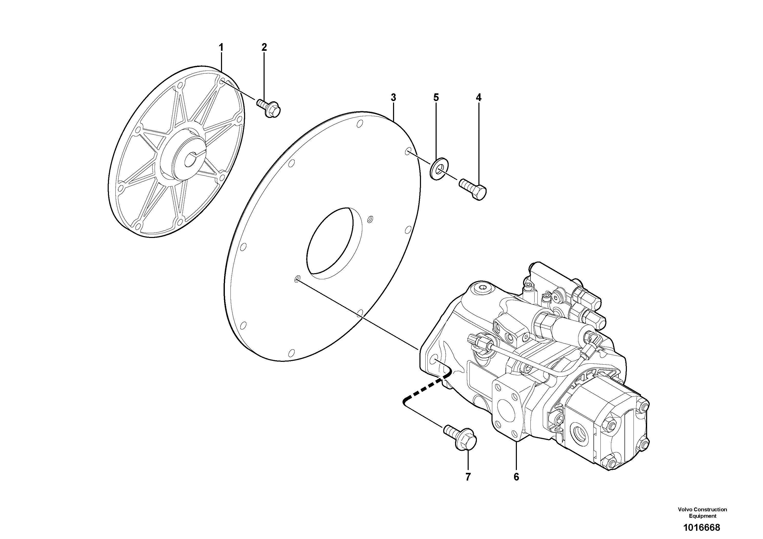 Engine coupling / hydraulic pump — volvo parts diagram