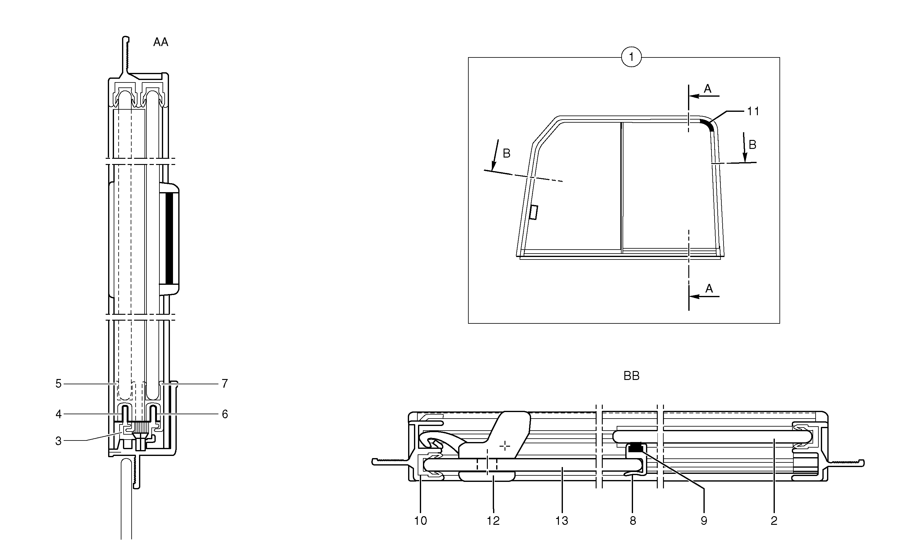 Cab : sliding window ( right ) — volvo parts diagram