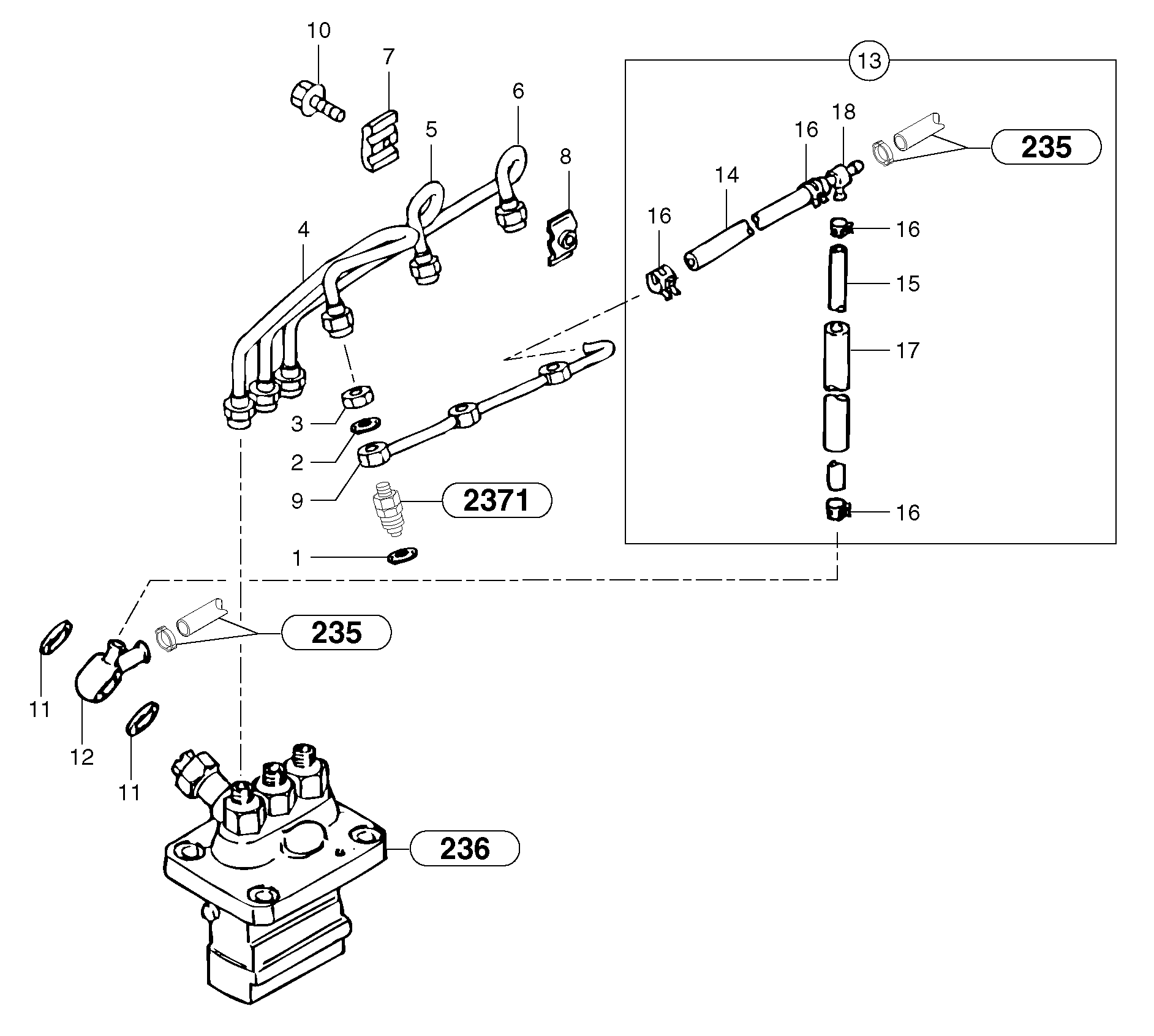 Fuel circuit : injection pump — volvo parts diagram