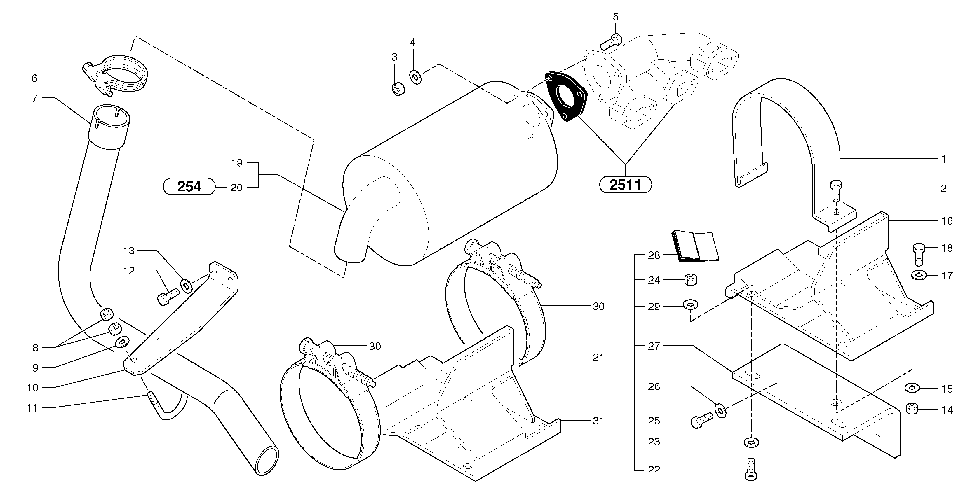 Muffler — volvo parts diagram