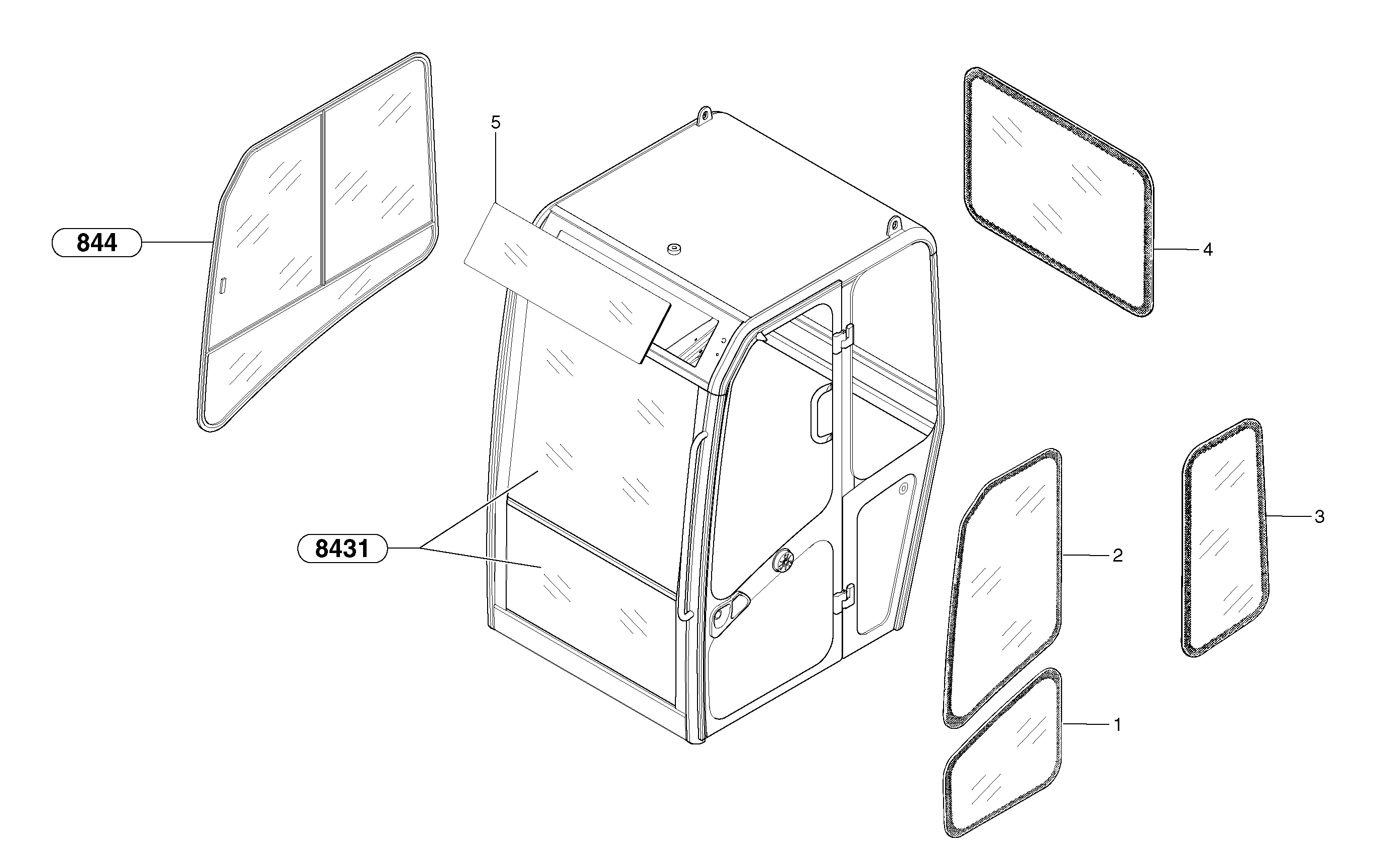 Cab : glass — volvo parts diagram