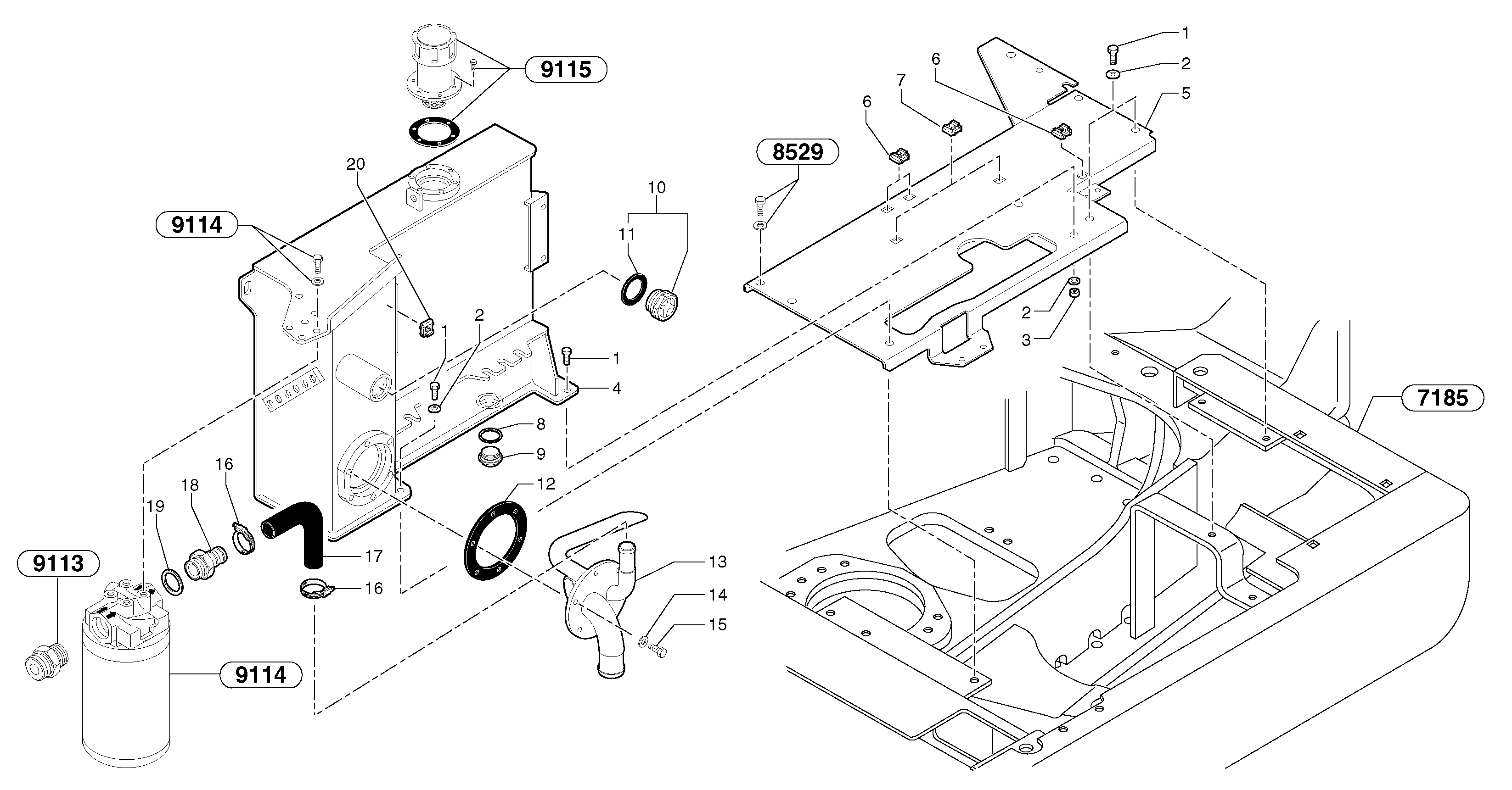 Hydraulic tank — volvo parts diagram