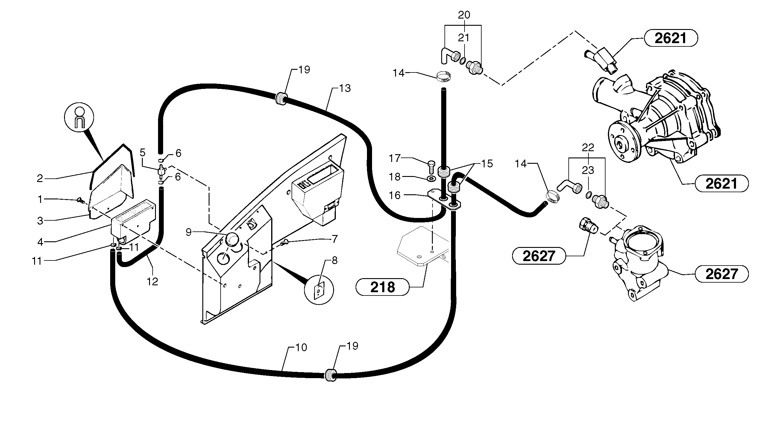 Cab heating installation — volvo parts diagram