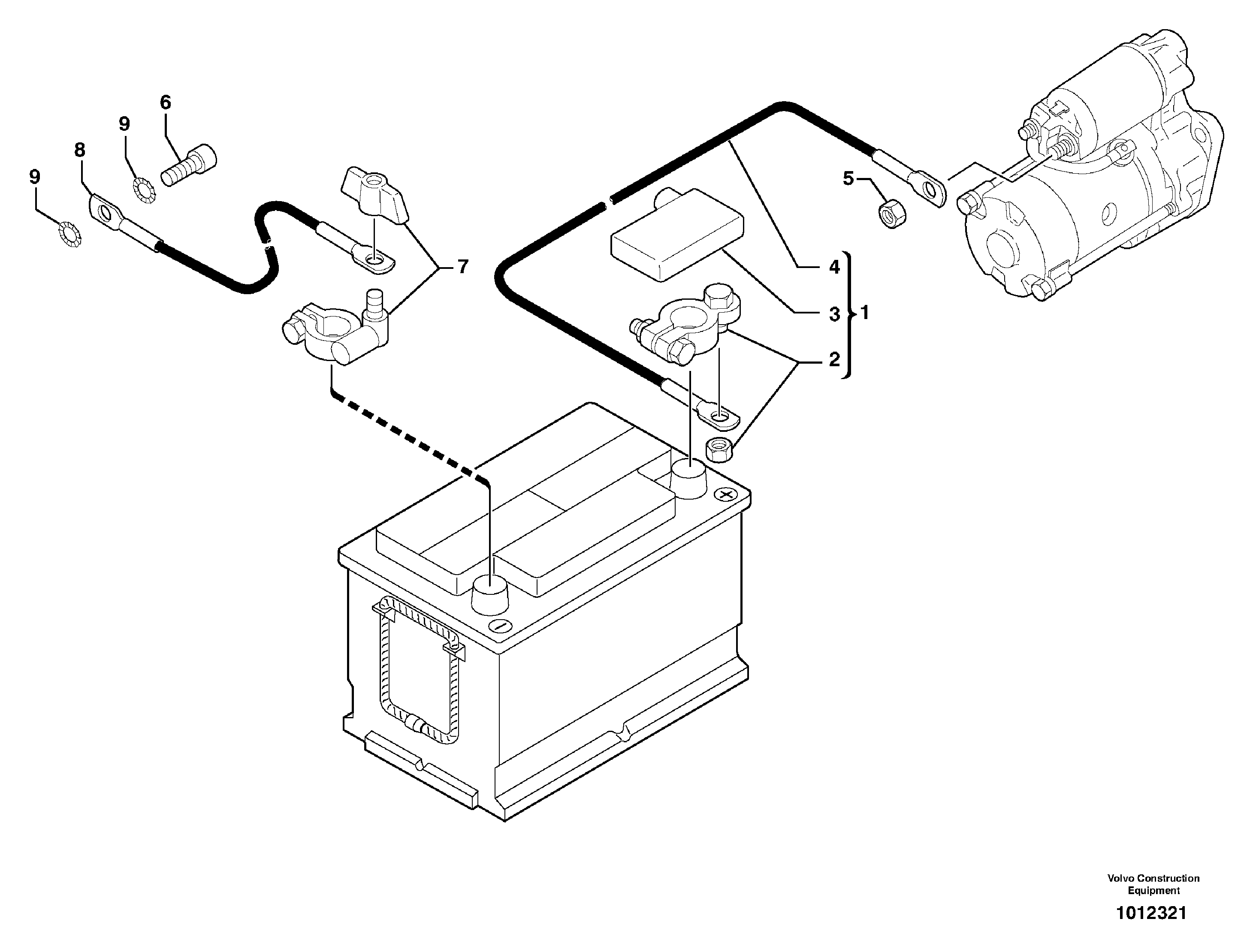 Cables, battery — volvo parts diagram