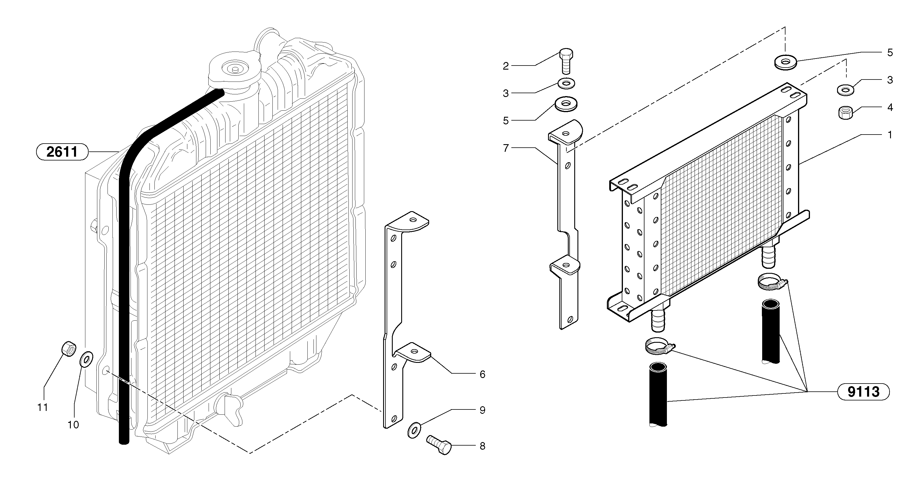 Oil cooler — volvo parts diagram