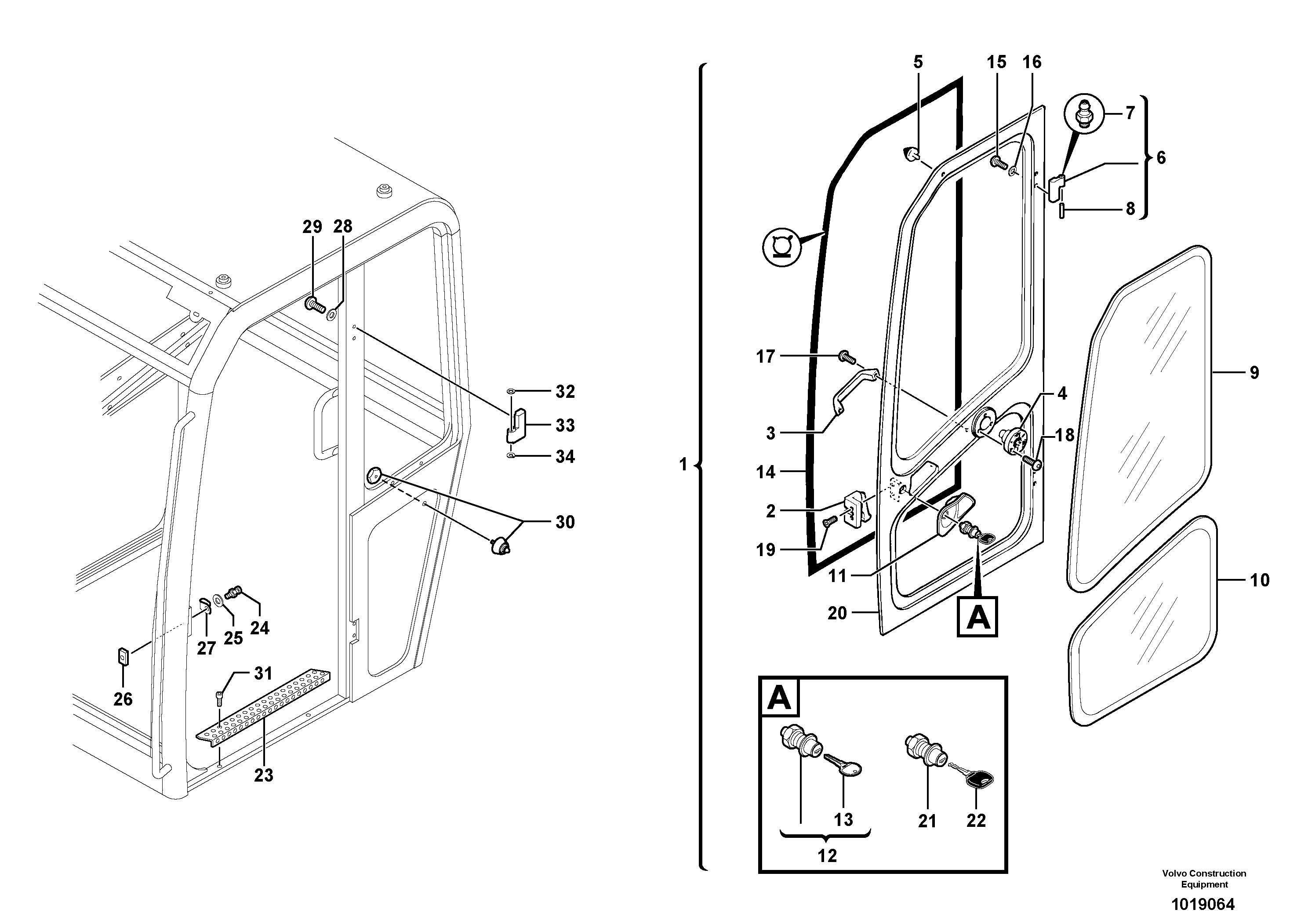 Cab : door — volvo parts diagram