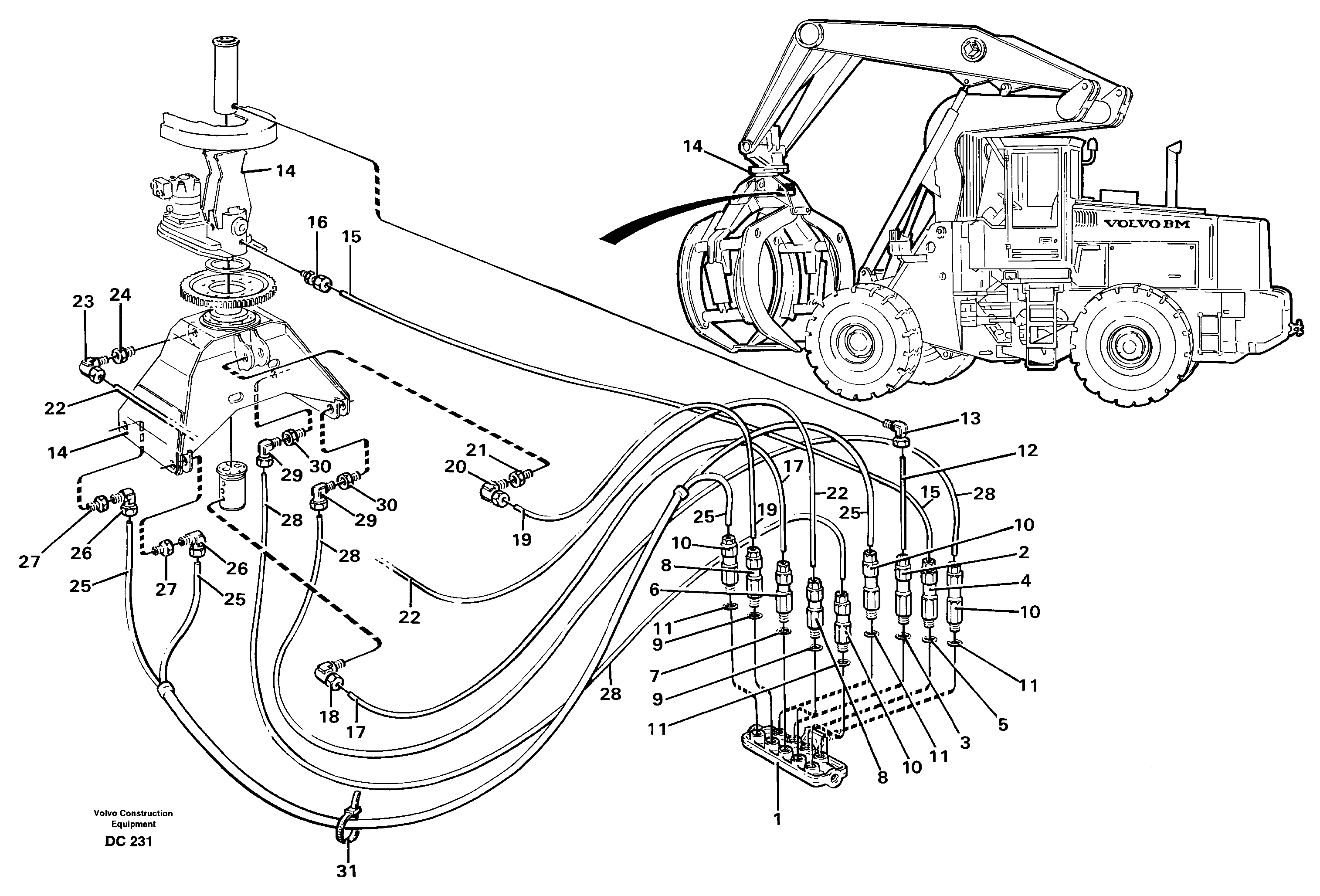 Distribution block. H  E prod for 91852,91854,91855,92340 — volvo parts diagram