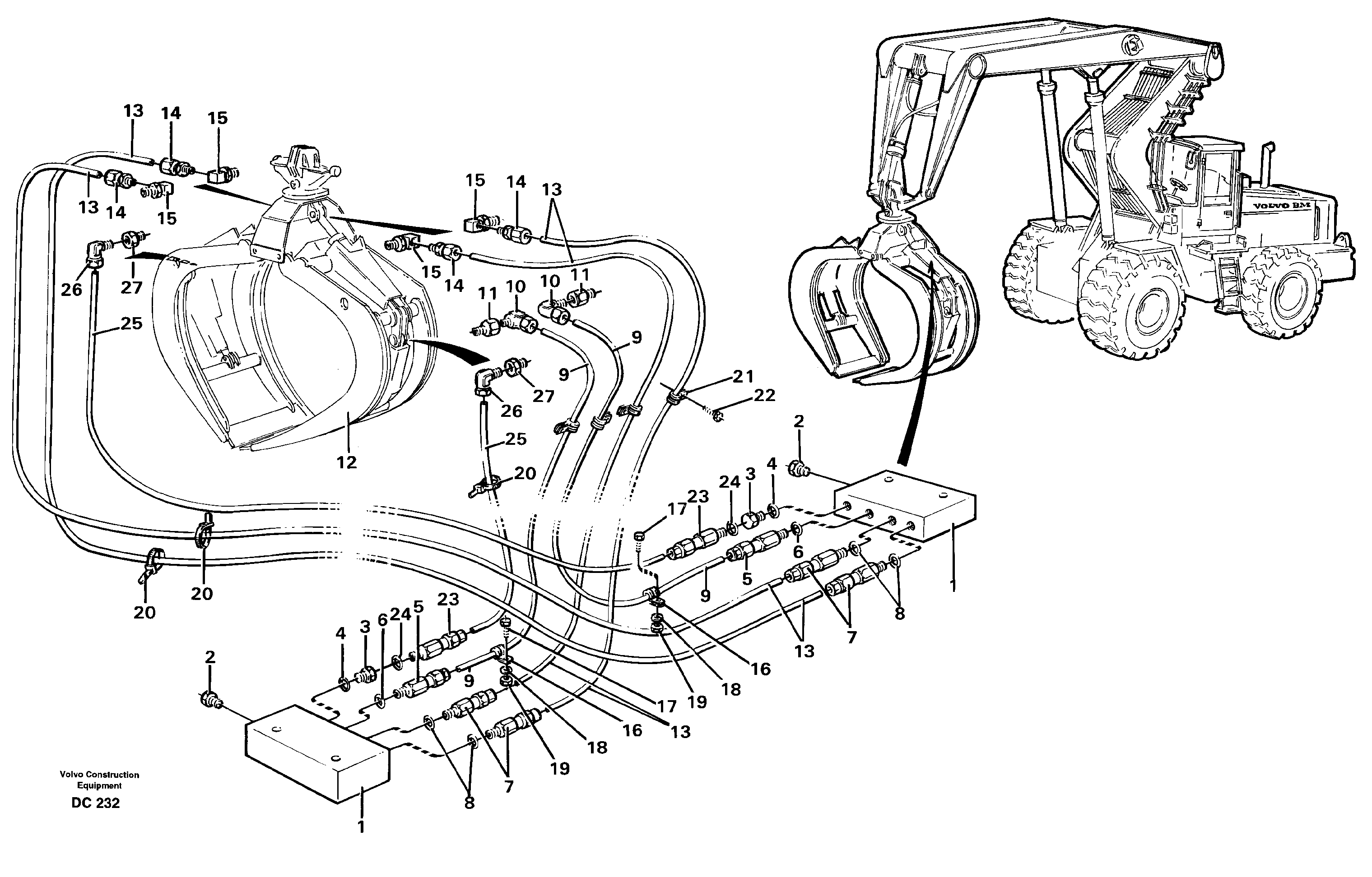 Distribution block. I, J — volvo parts diagram