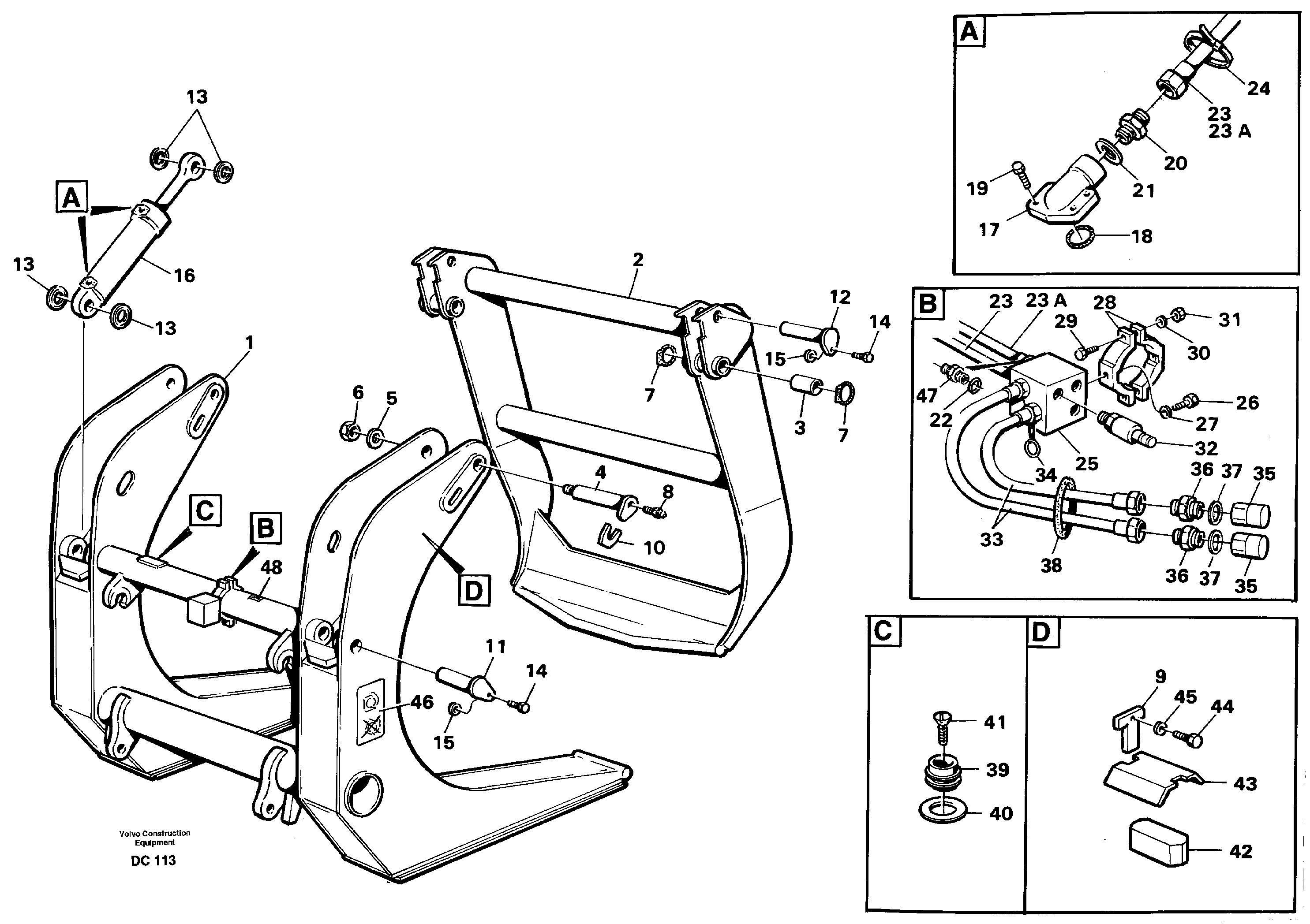Whole-stem grapple  L30, L50, L70, L90/B, L120/B — volvo parts diagram
