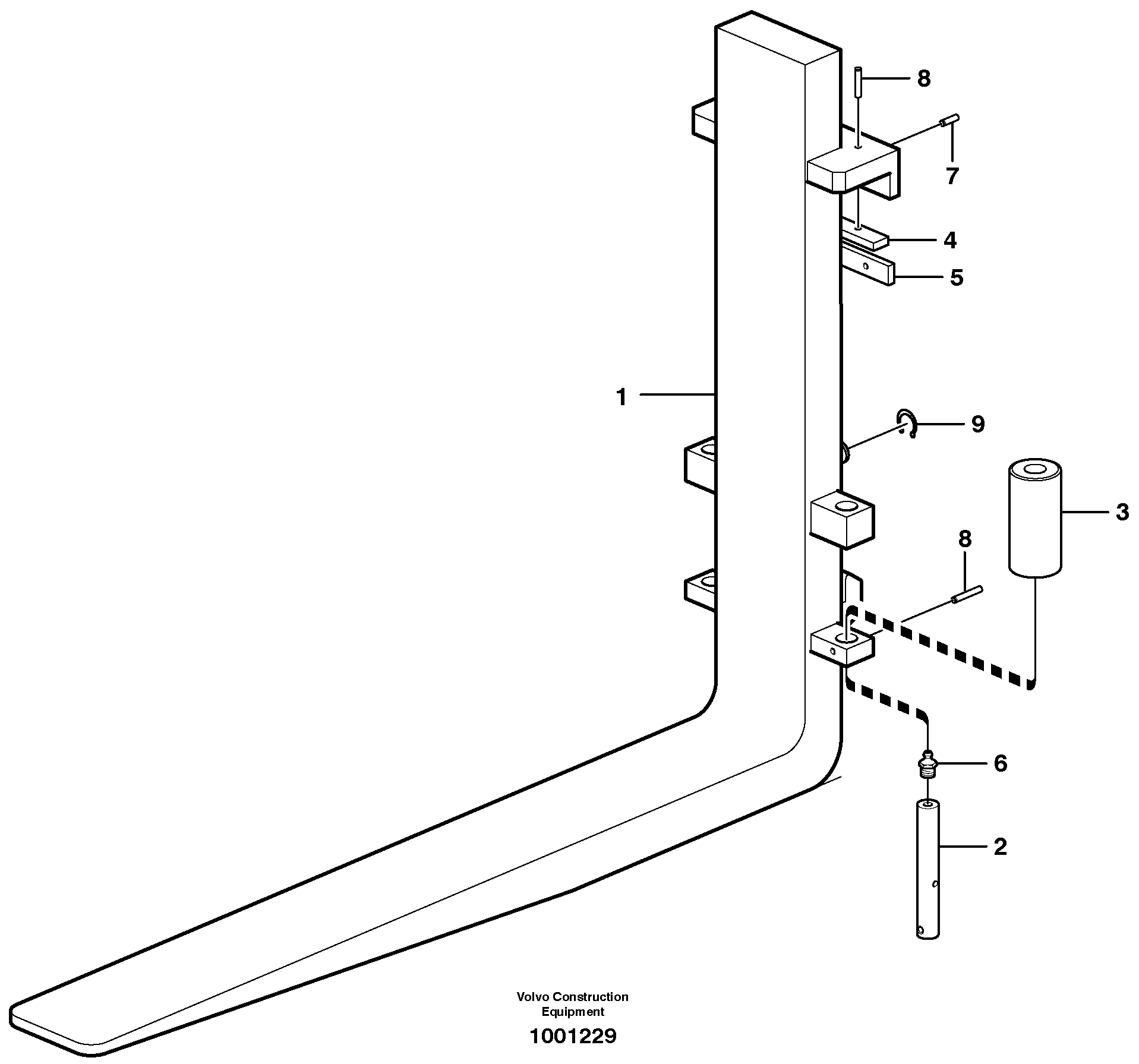 Fork tines  L50D/E, L60E, L70D/E, L90D/E, L110E, L120D/E — volvo parts diagram
