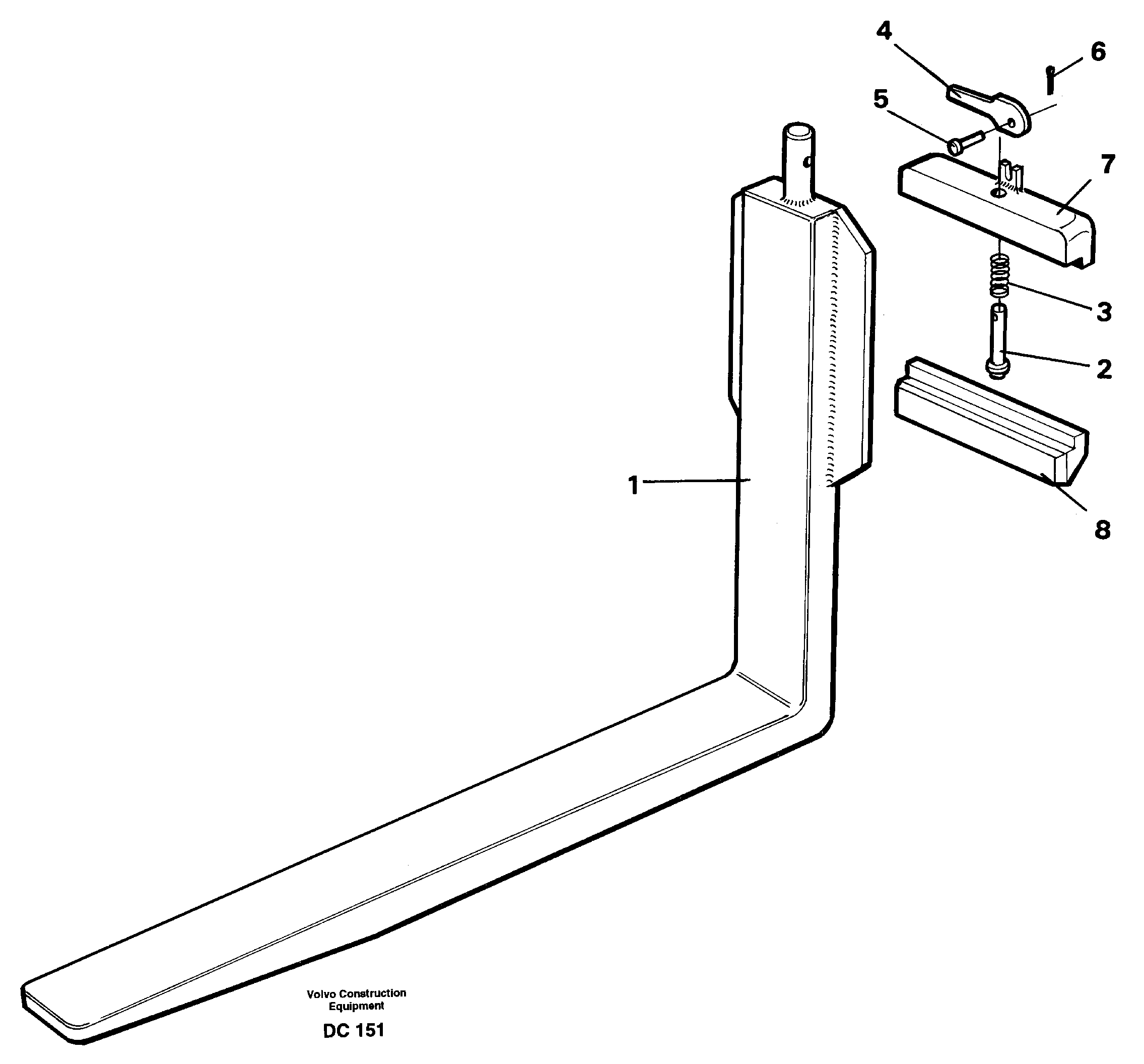 Fork tines  L50, L70, L90 — volvo parts diagram