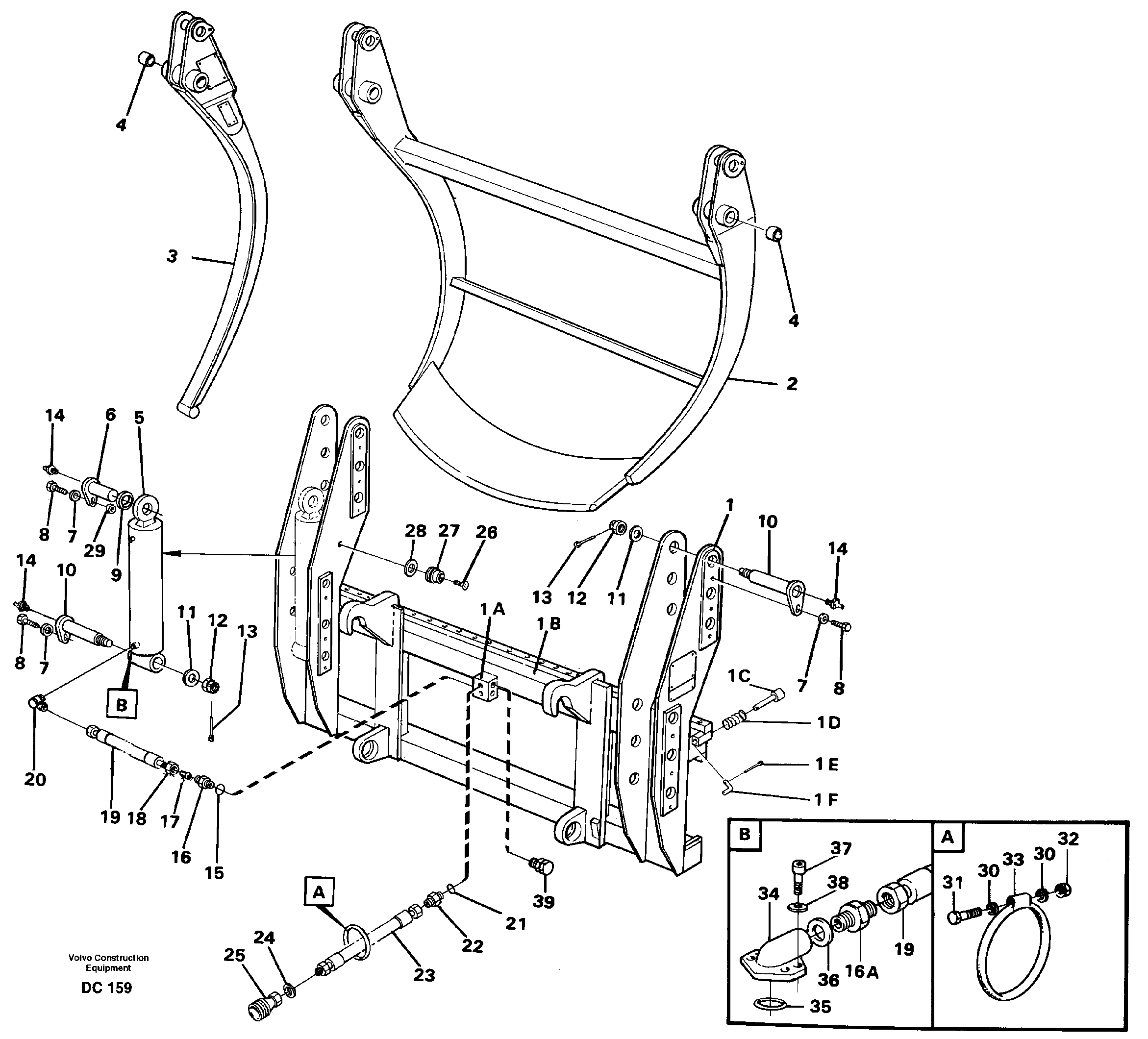 Combi fork  L90, L120 — volvo parts diagram