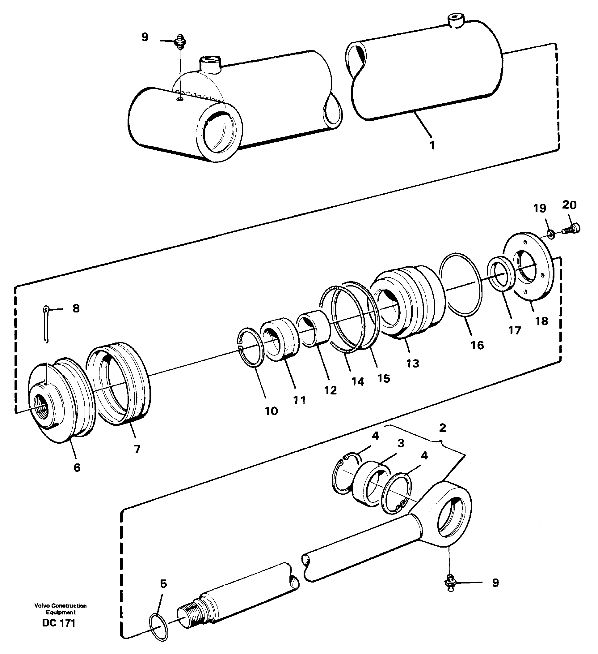 Hydraulic cylinder — volvo parts diagram