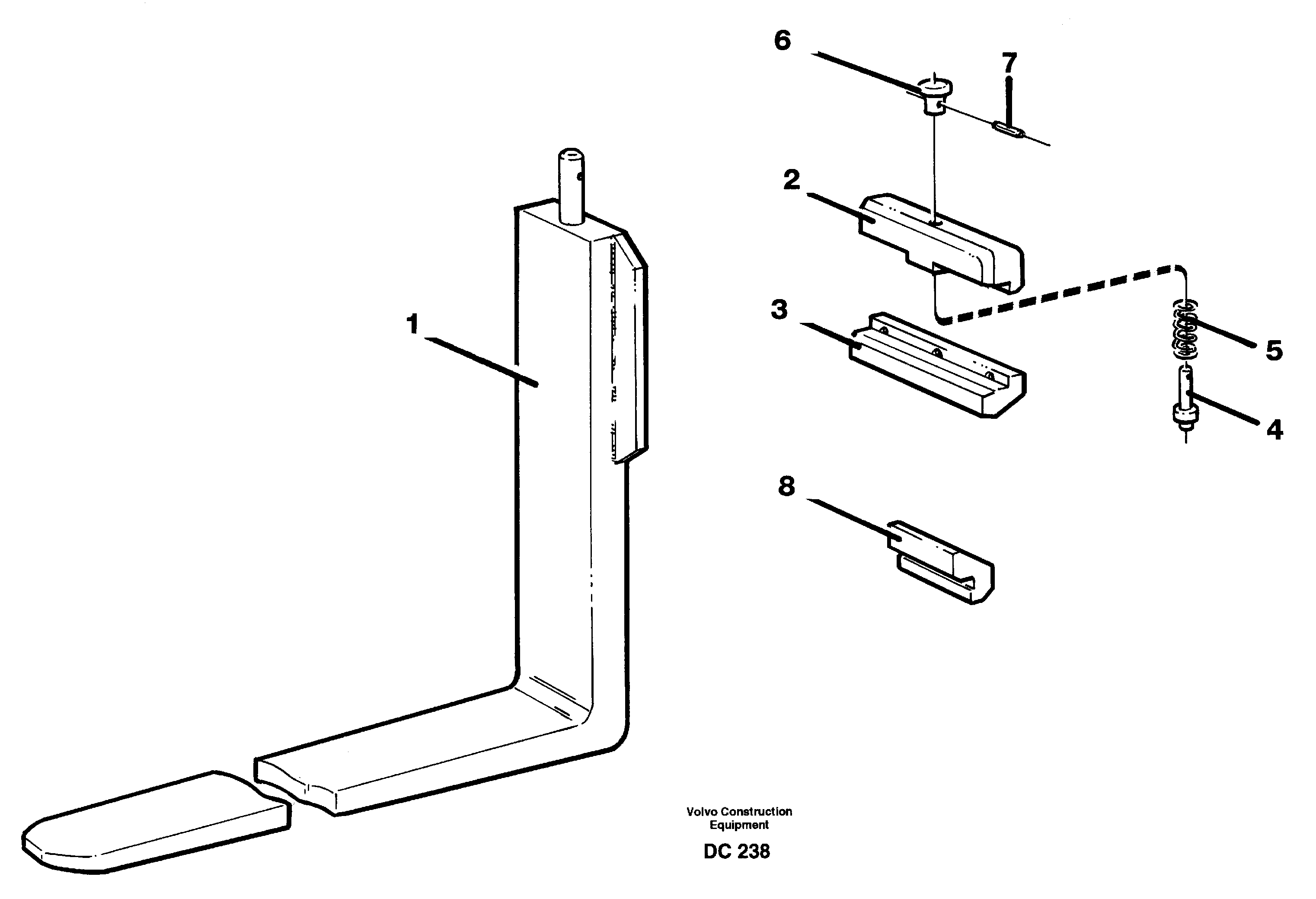 Fork tines  L90/B/C/D, L120/B/C/D — volvo parts diagram