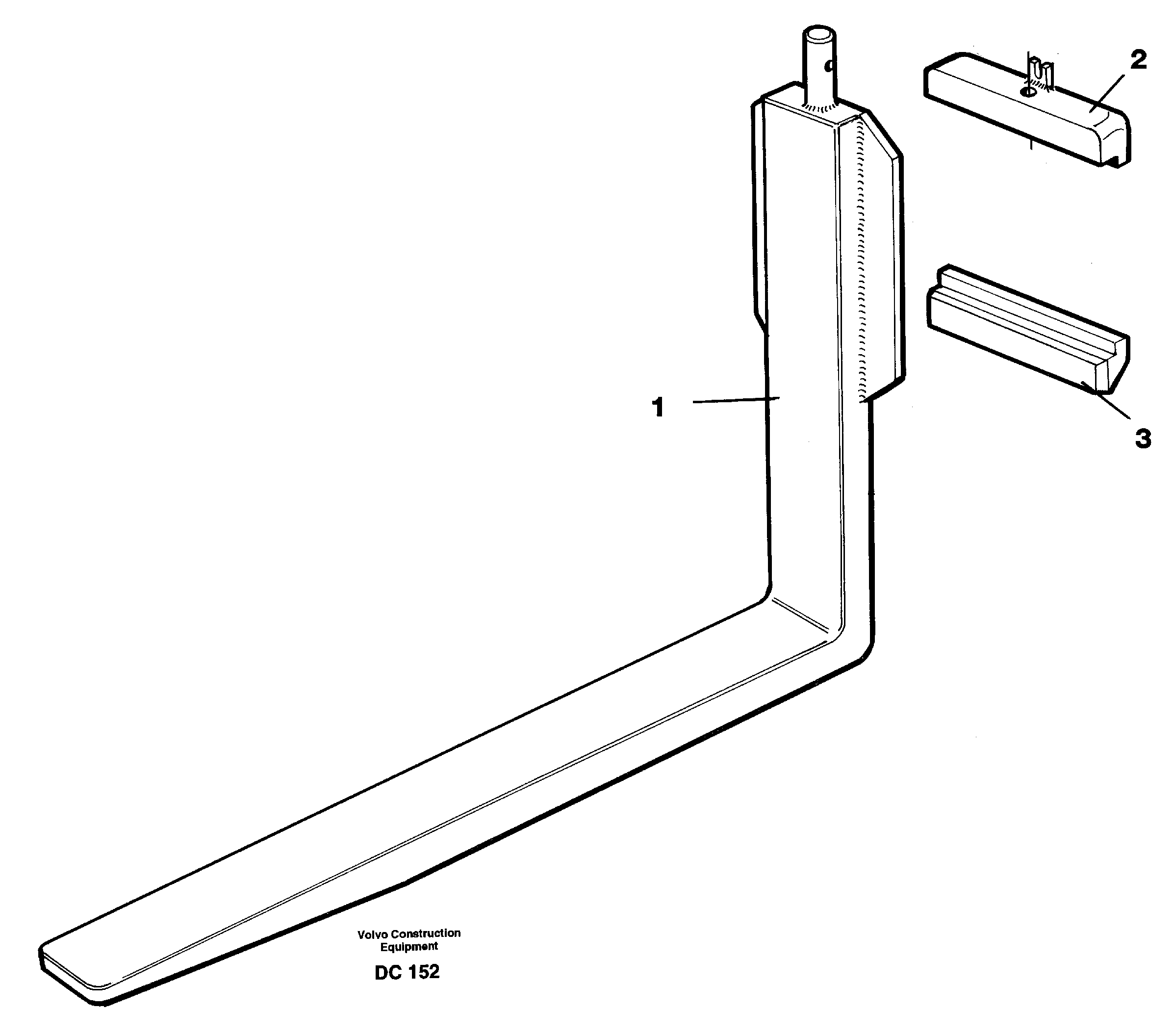 Fork tines  L30, L50/B/C/D, L70/B/C/D, L90, EL70/C — volvo parts diagram