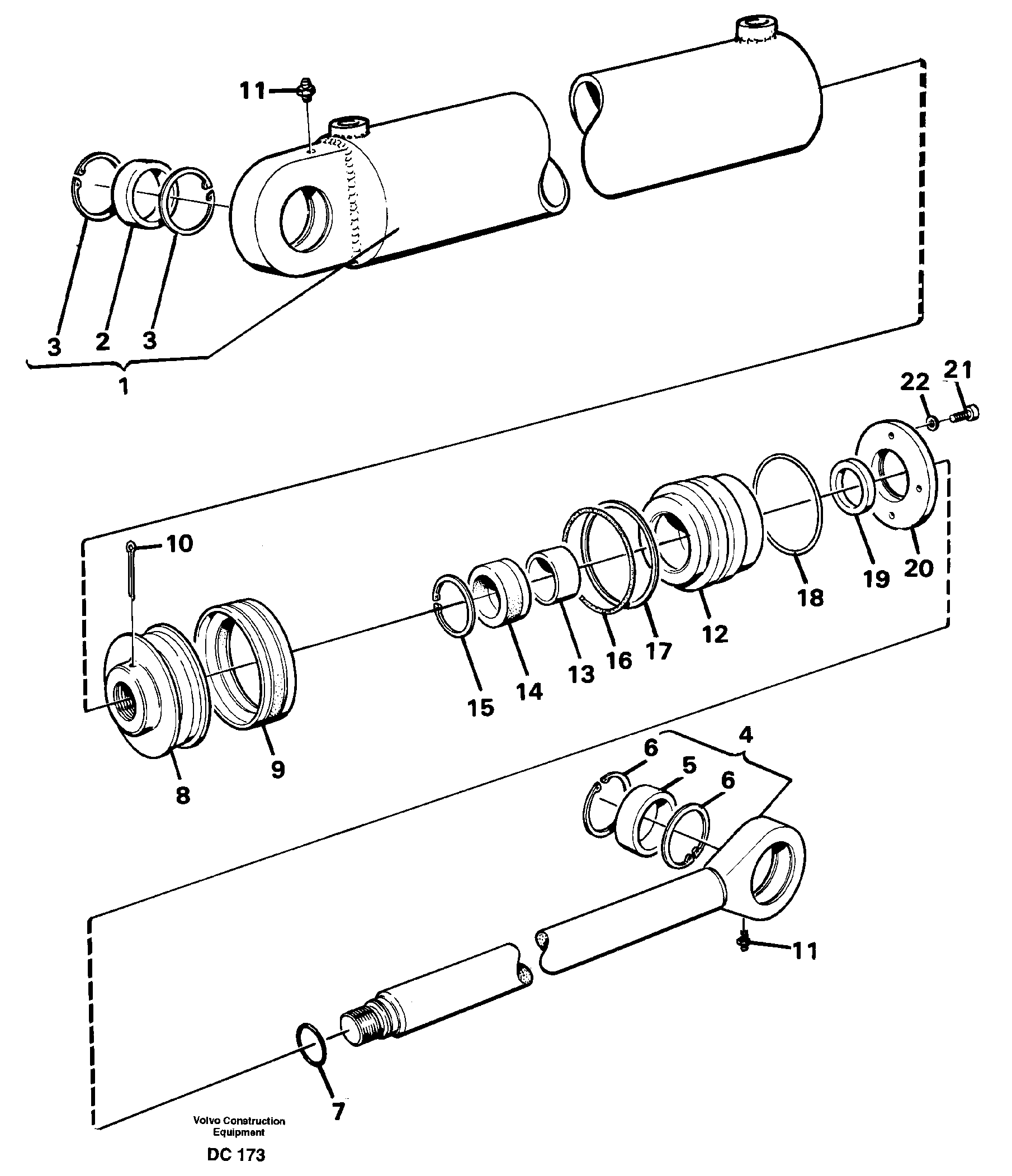 Hydraulic cylinder — volvo parts diagram