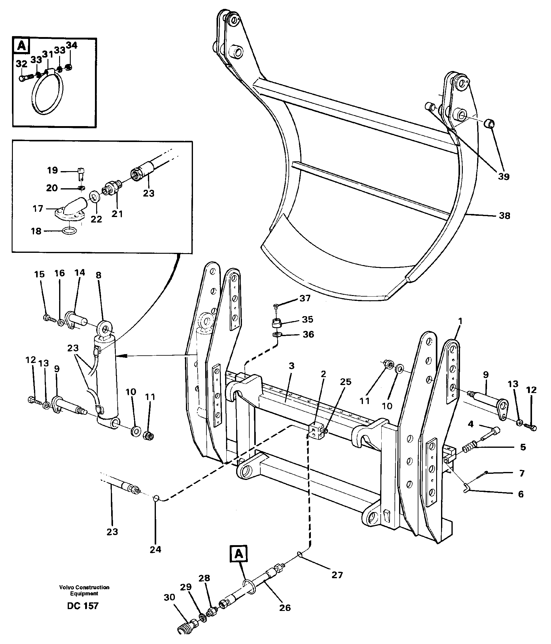 Combi fork  L30, L50, L70 — volvo parts diagram