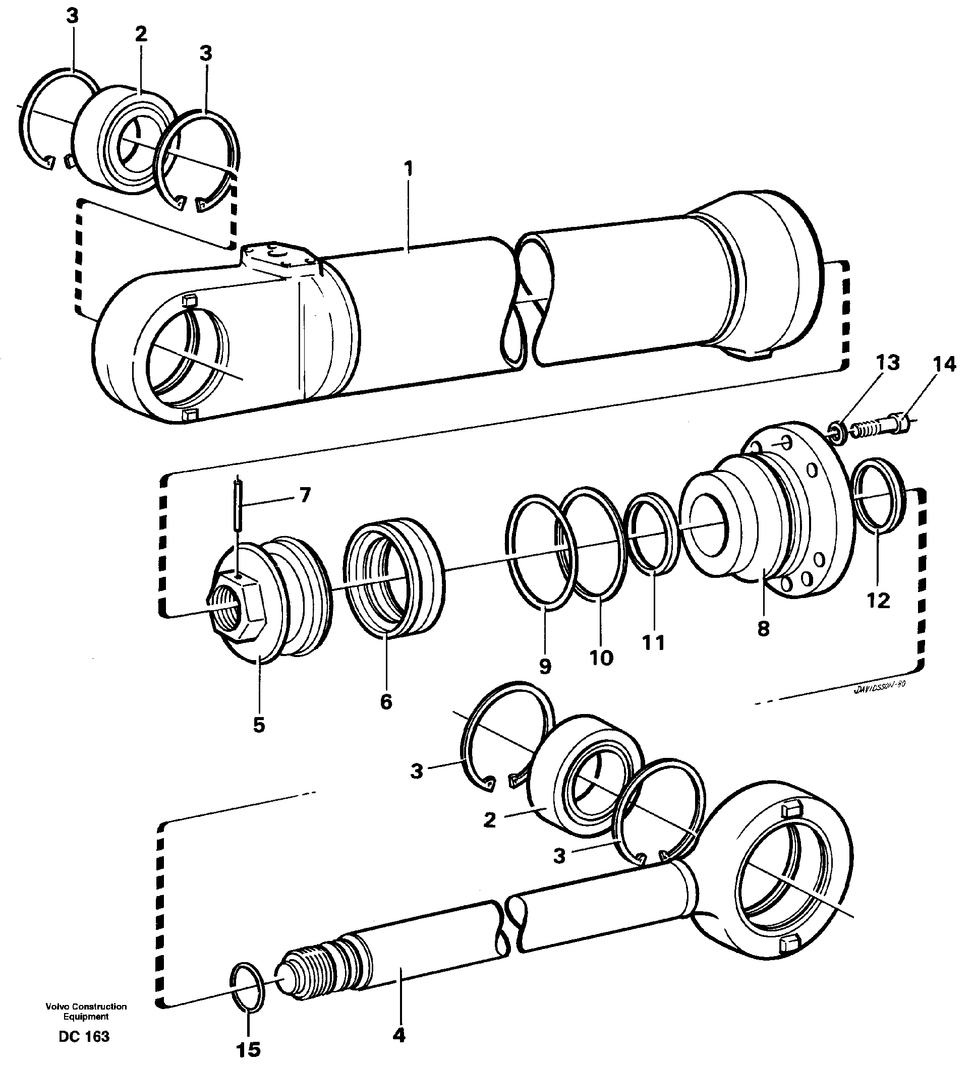 Hydraulic cylinder — volvo parts diagram