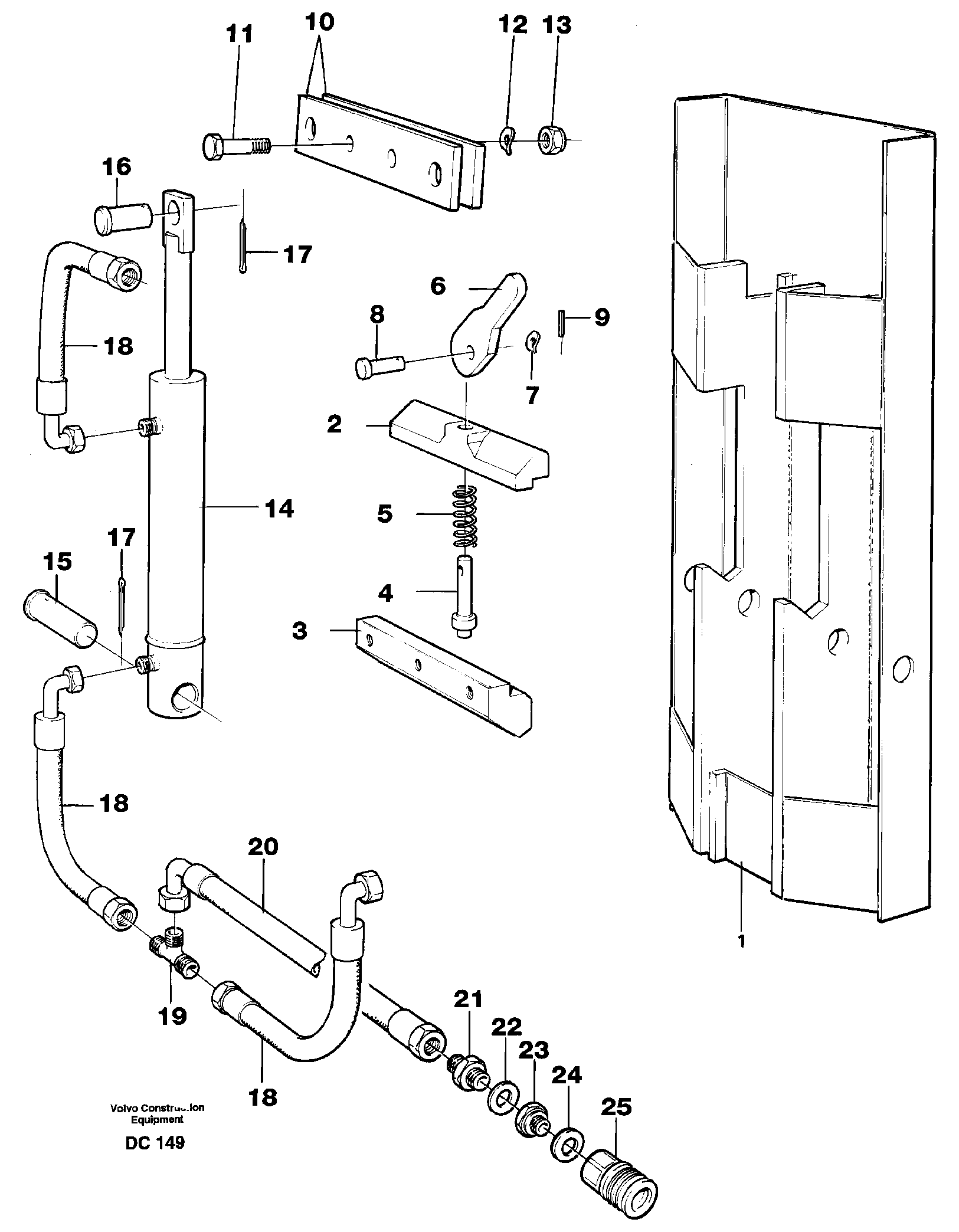 Fork frame  L50B/C/D, L70B/C/D, L90/B/C/D, L120/B/C/D — volvo parts diagram