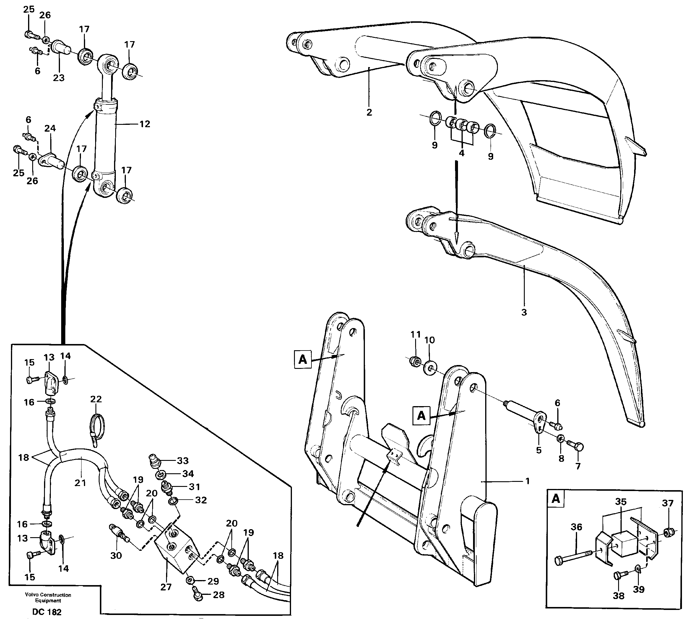 Combi fork  L160 — volvo parts diagram