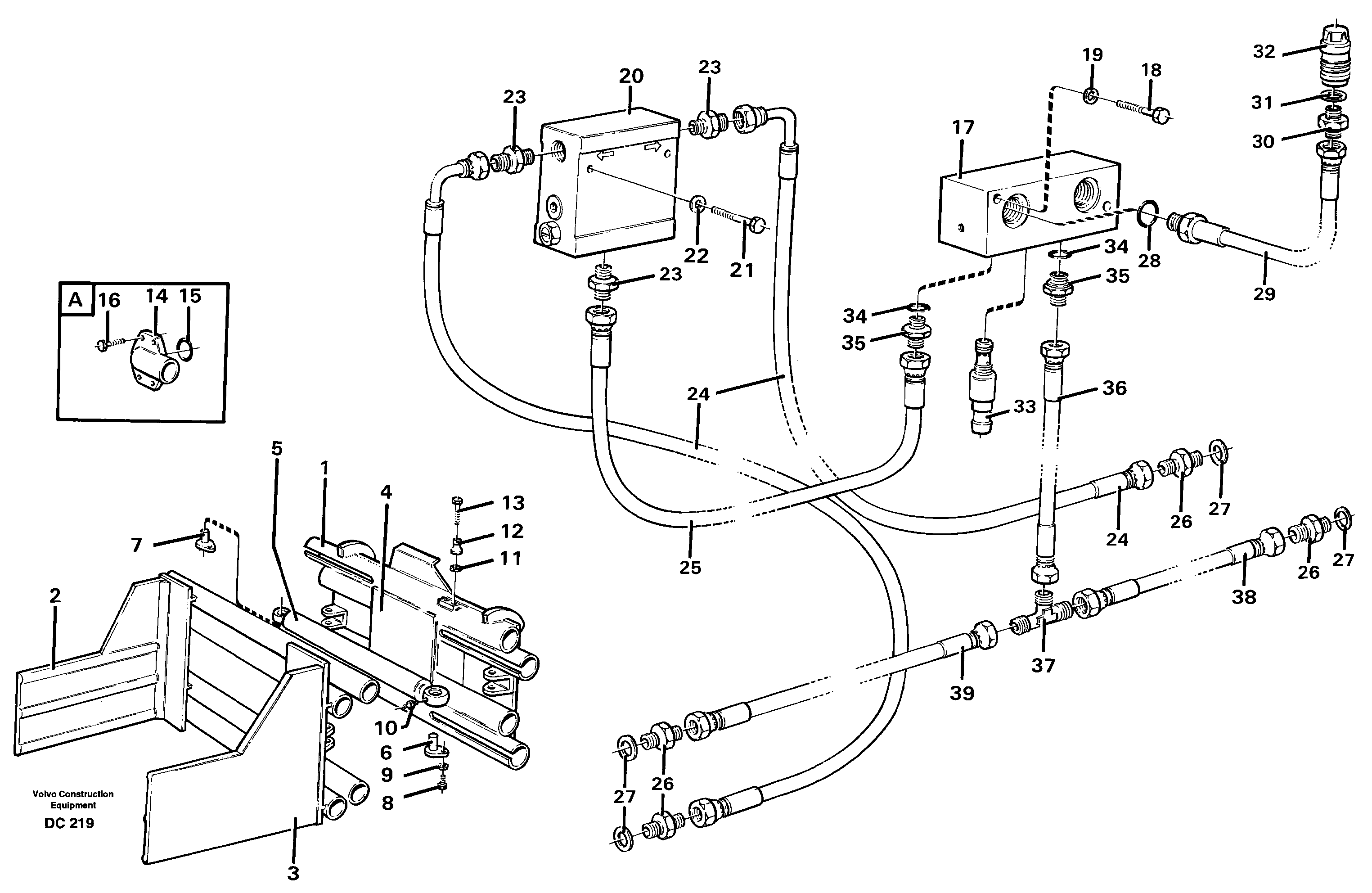 Hydraulic bale clamp  L90, L120 — volvo parts diagram