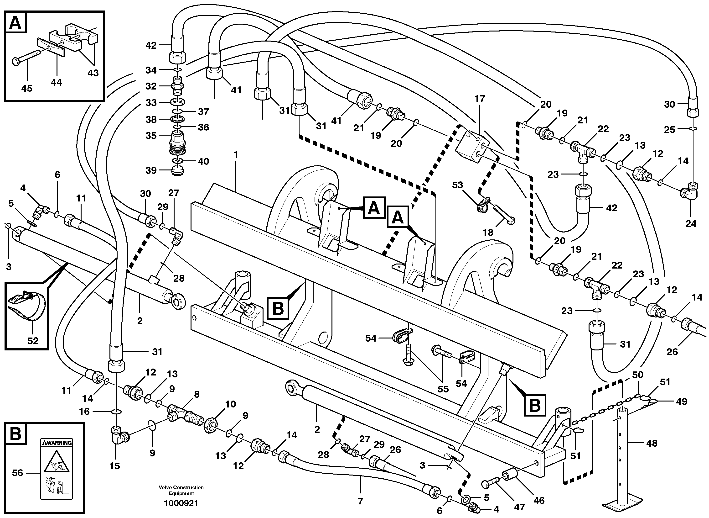 Fork spreader  L50D/E, L60E, L70D/E, L90D/E, L110E, L120D/E — volvo parts diagram