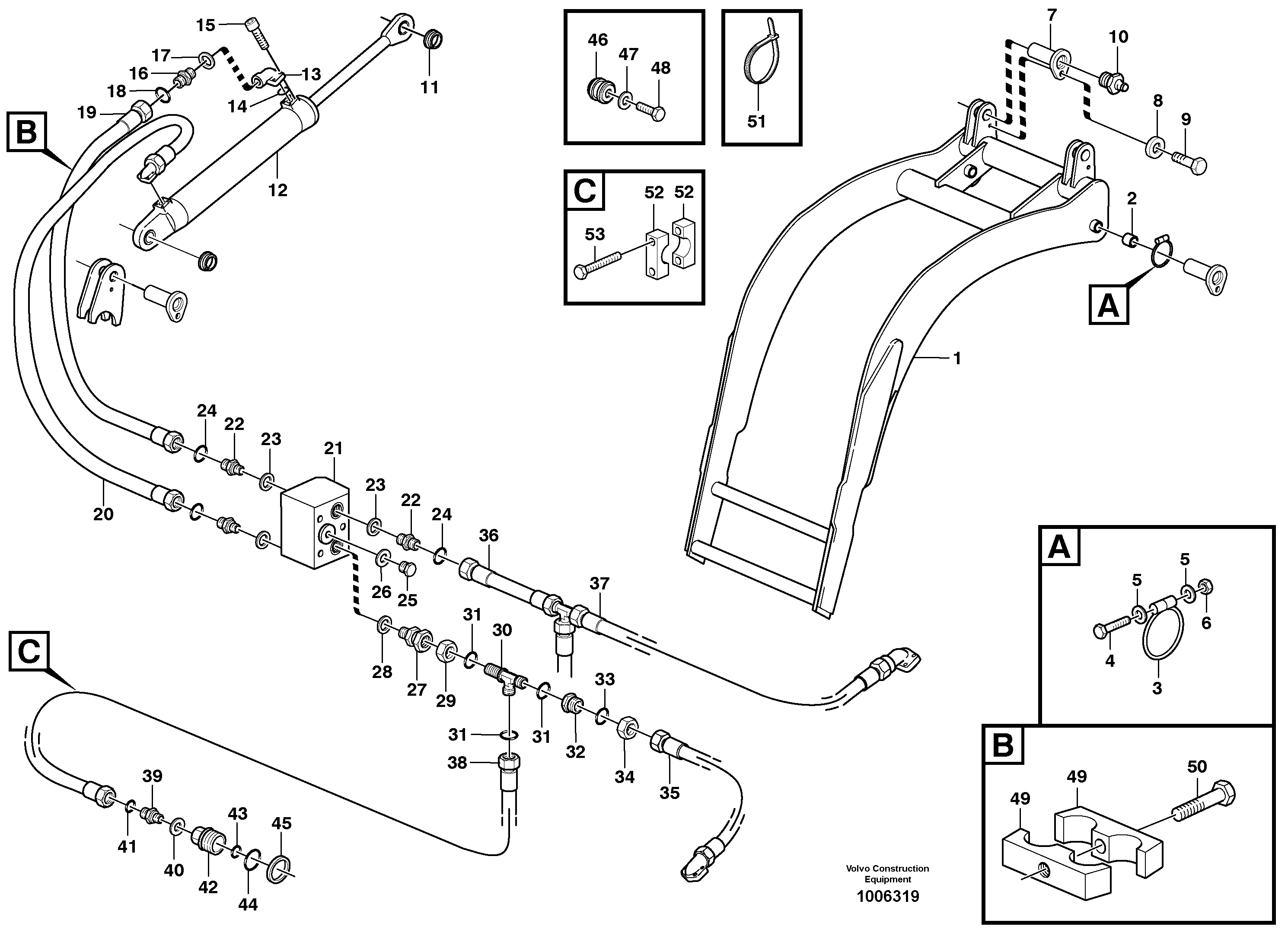 Holder-on  L150E, L180E, L220D/E — volvo parts diagram