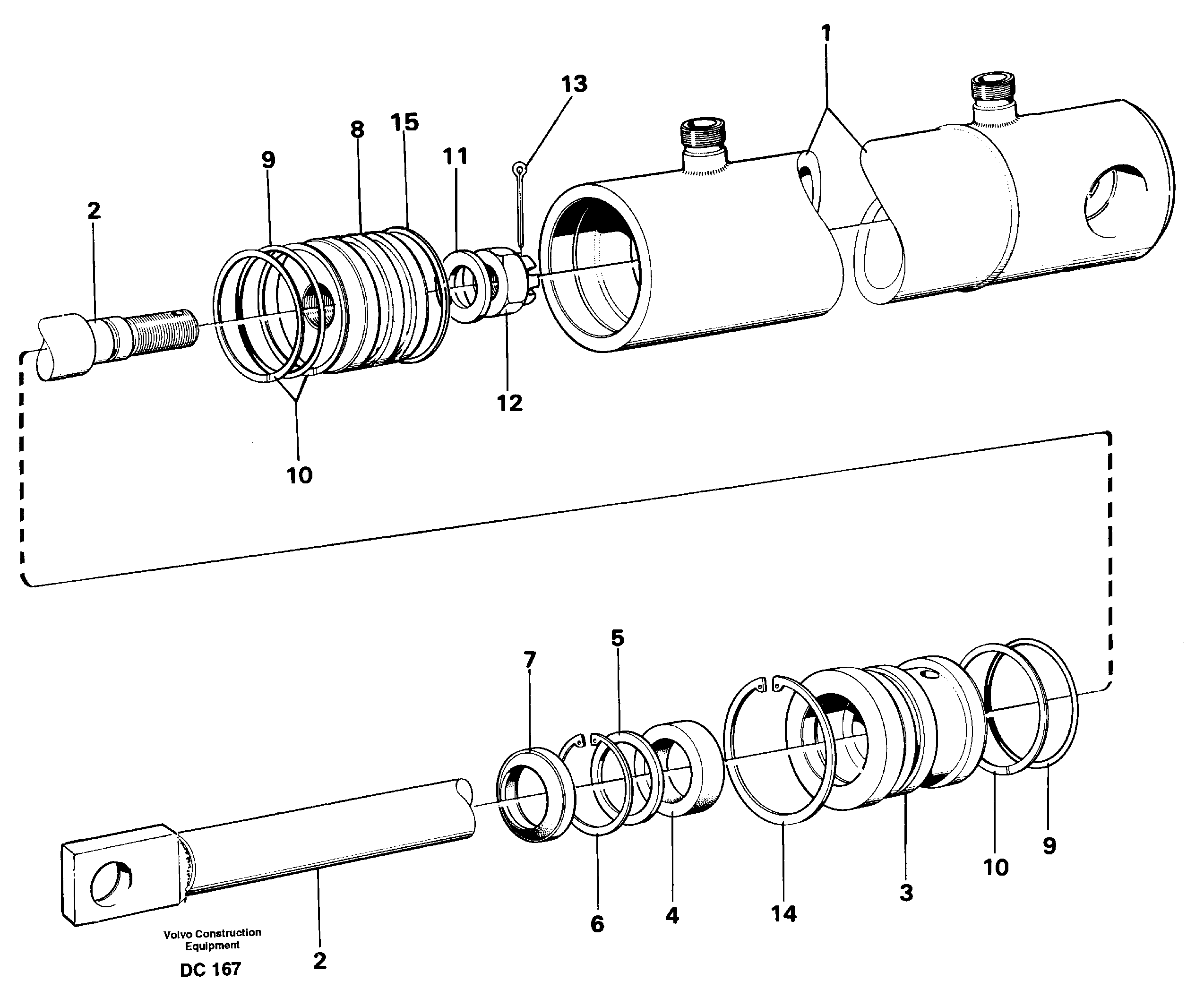Hydraulic cylinder — volvo parts diagram
