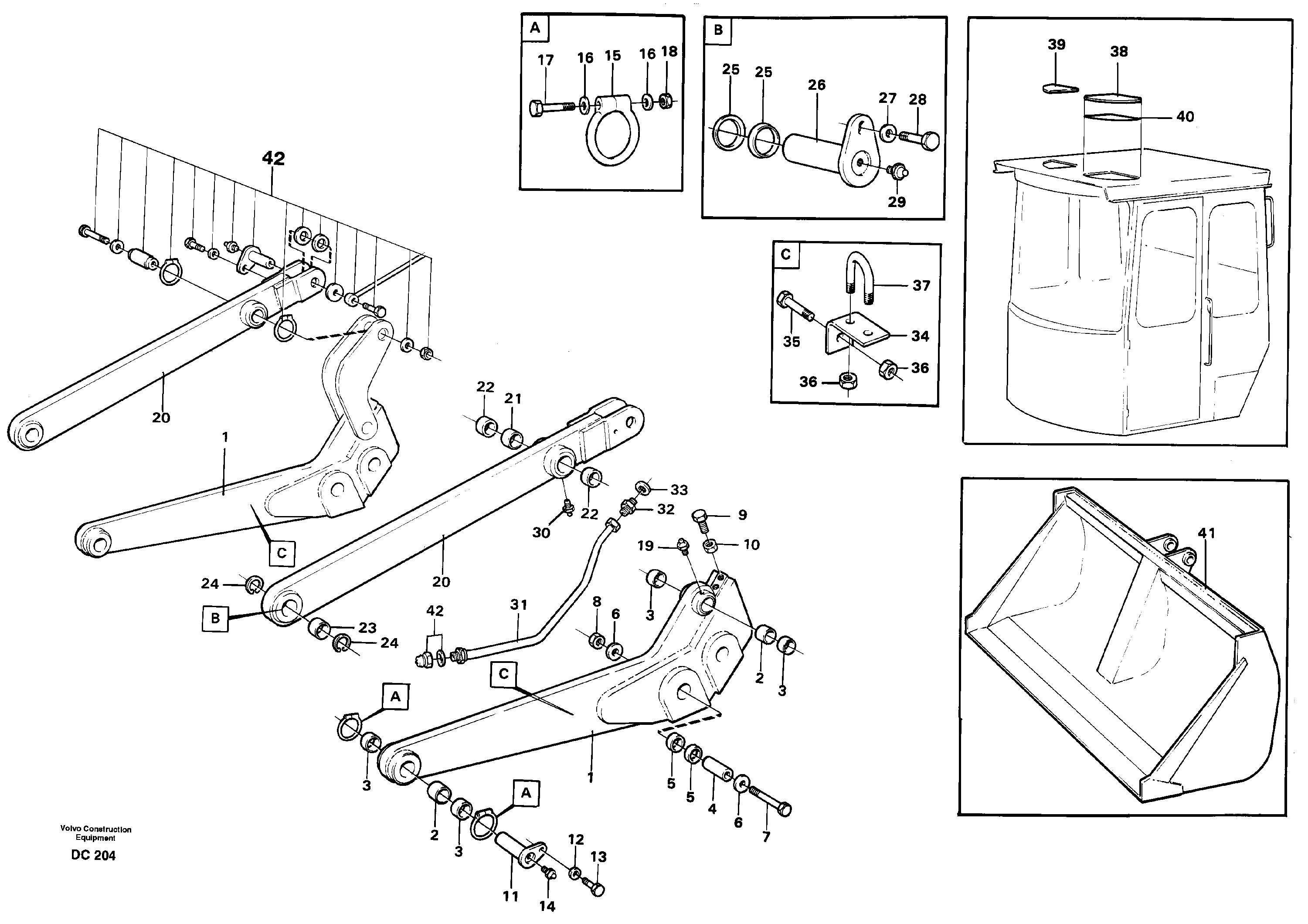 Long boom kit  L70 — volvo parts diagram