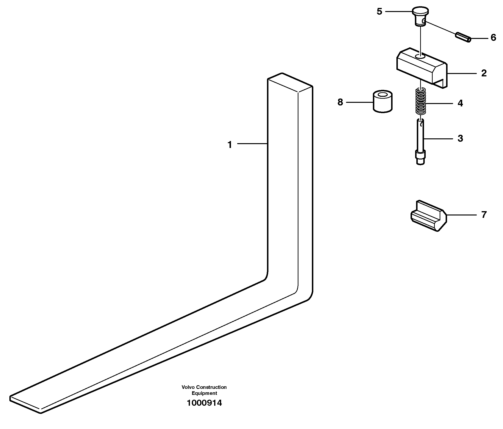 Fork tines  L50D/E, L60E, L70E, L90E, L110E, L120E — volvo parts diagram