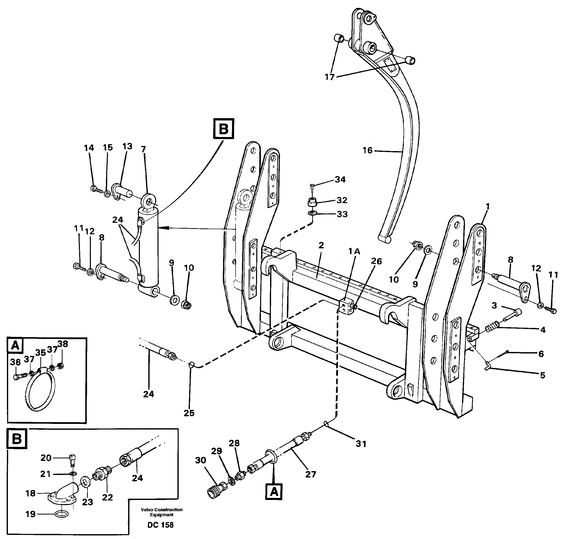 Combi fork  L30, L50, L70 — volvo parts diagram