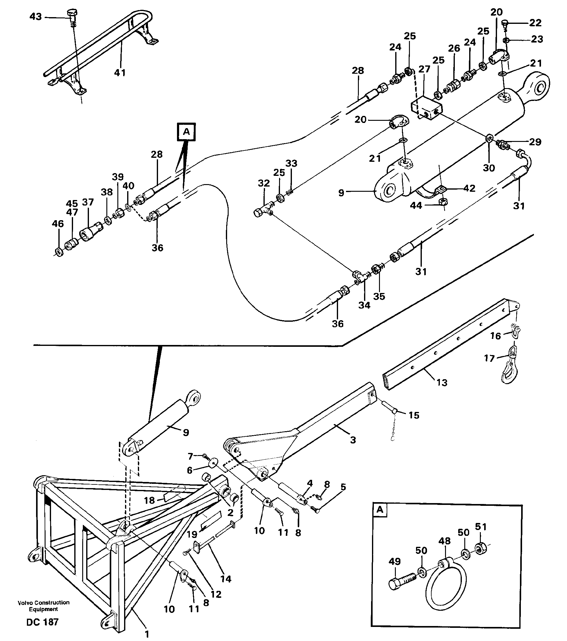 Lifting arm, luffing  L30, L50, L70 — volvo parts diagram