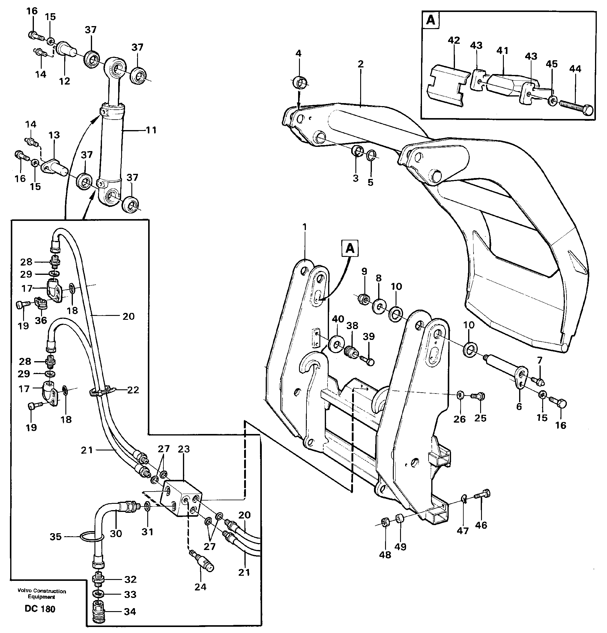 Combi fork  L30, L50, L70, L90/B, L120/B — volvo parts diagram