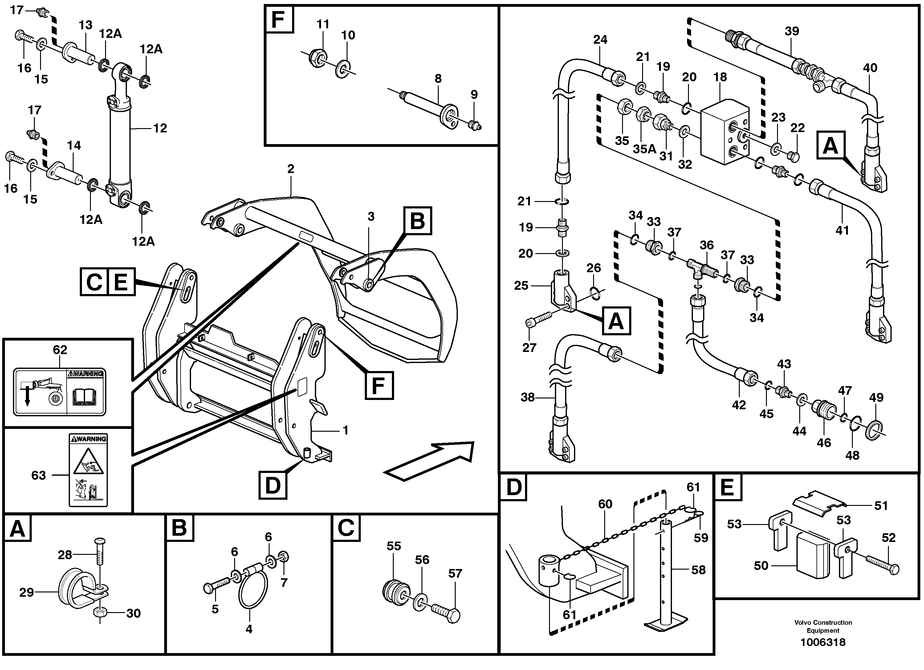 Combi fork  L50B-E, L60E, L70B-E, L90C-E, L110E, L120C-E — volvo parts diagram