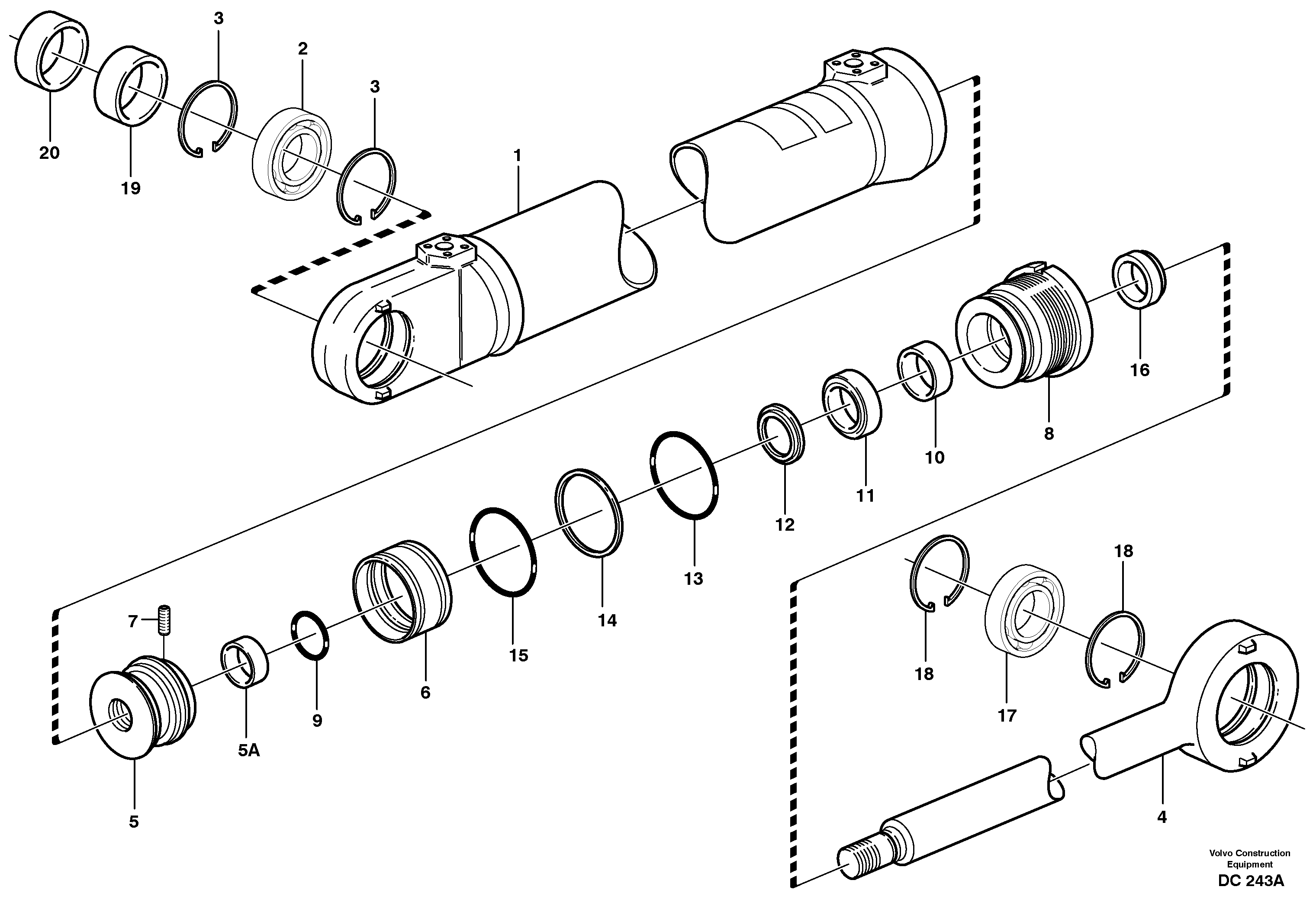 Hydraulic cylinder — volvo parts diagram
