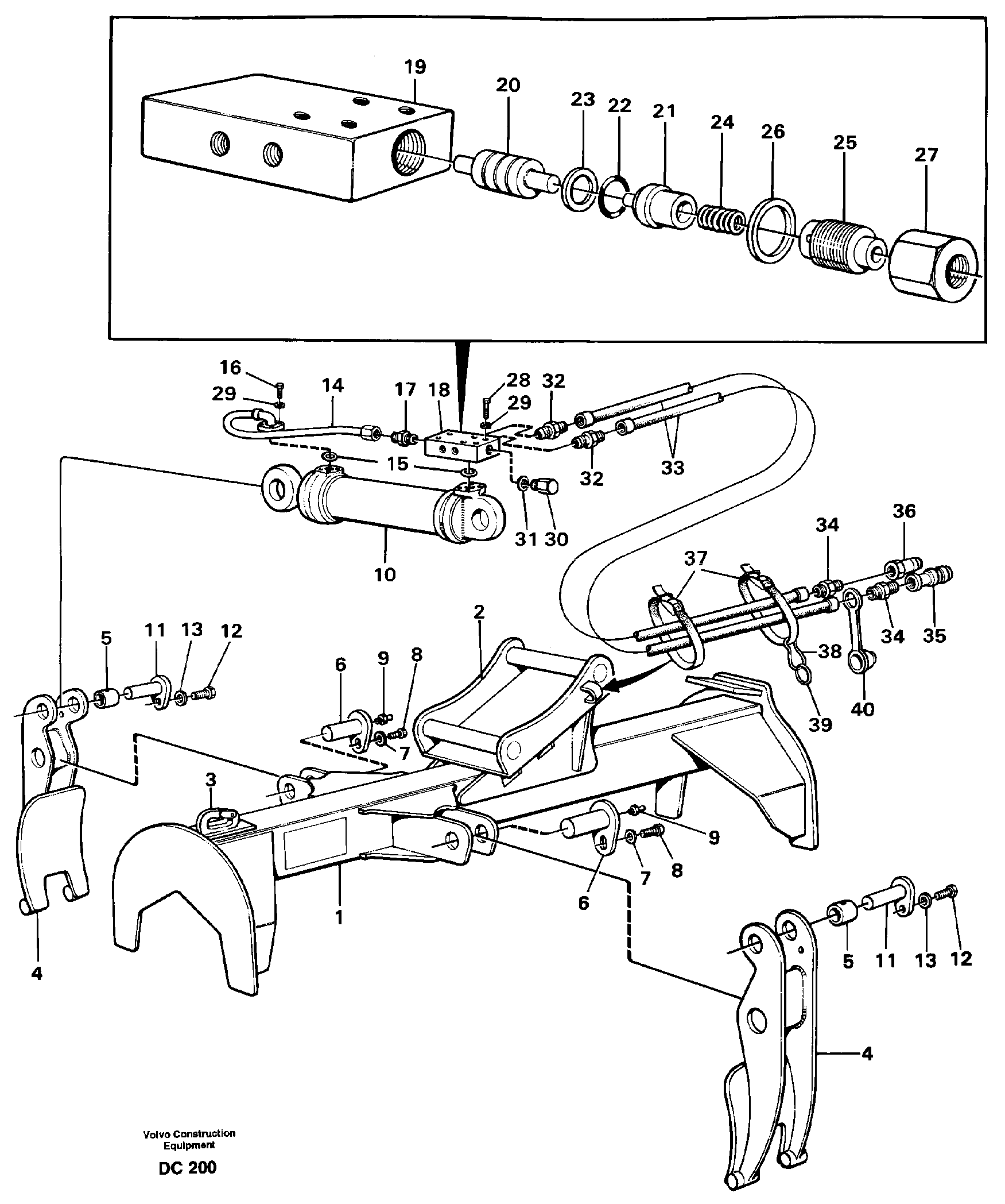 Pole raiser bracket  EL70/C — volvo parts diagram