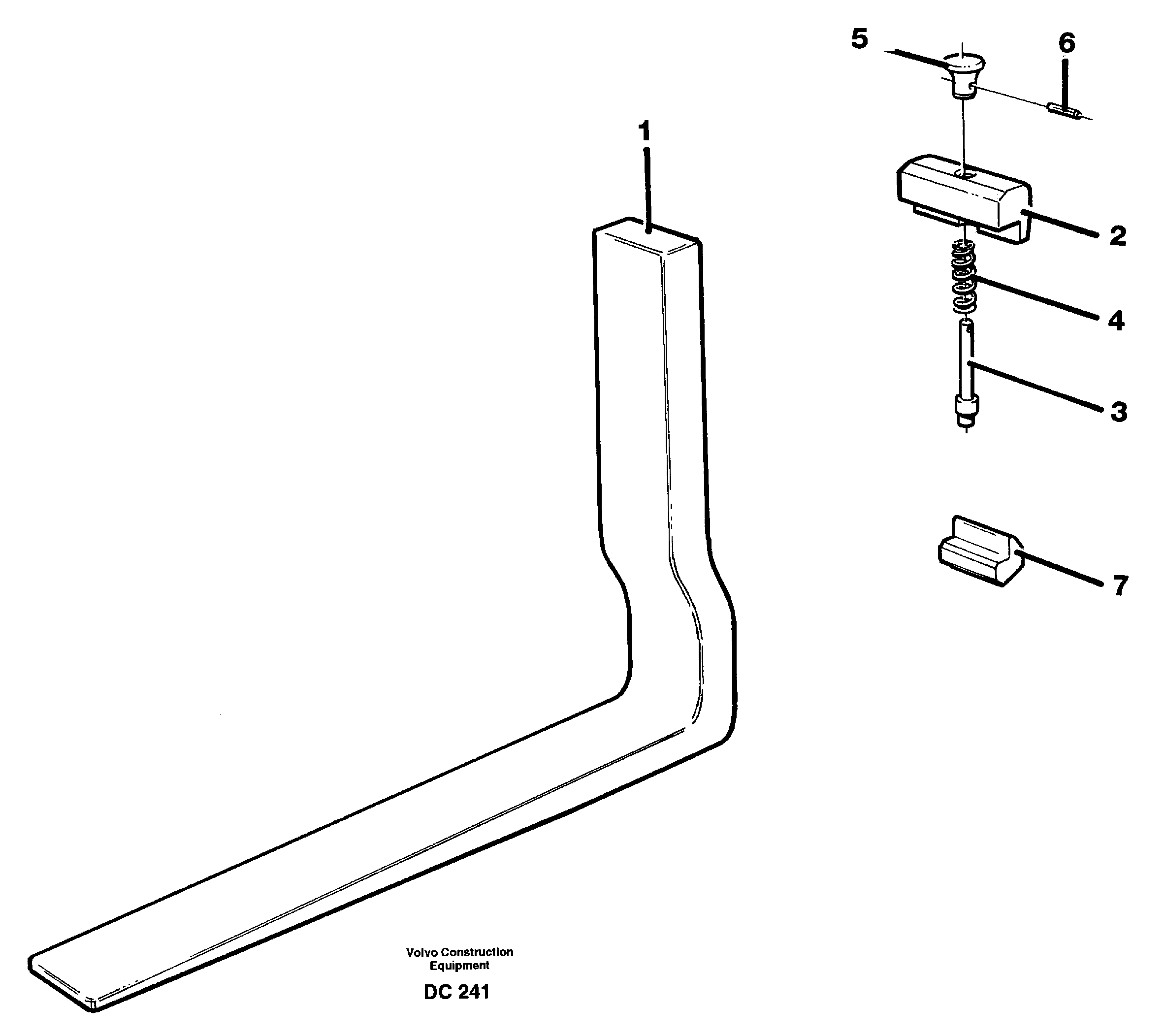 Fork tines  L50B/C/D/E, L60E, L70B/C/D/E — volvo parts diagram