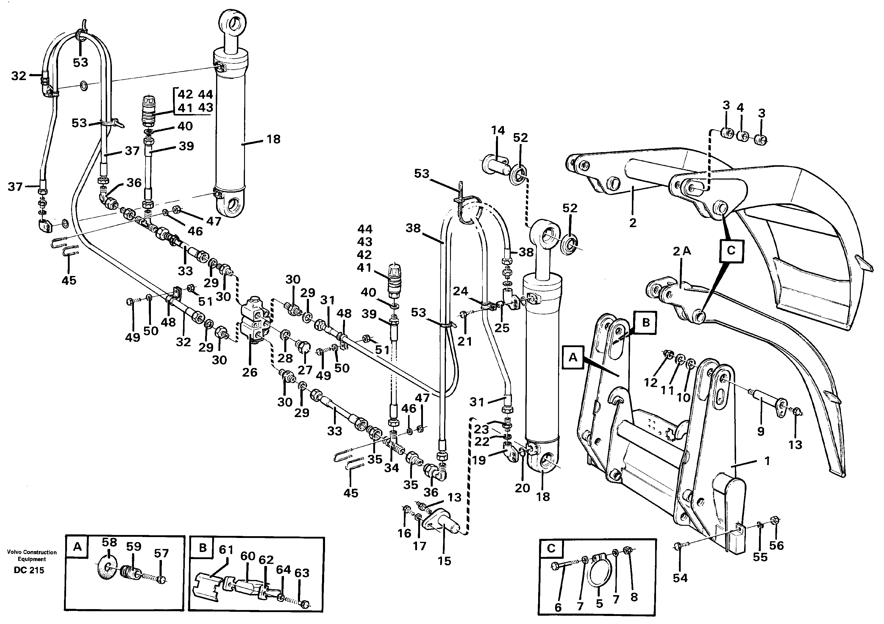 Combi fork  L90B/C/D, L120B/C/D — volvo parts diagram